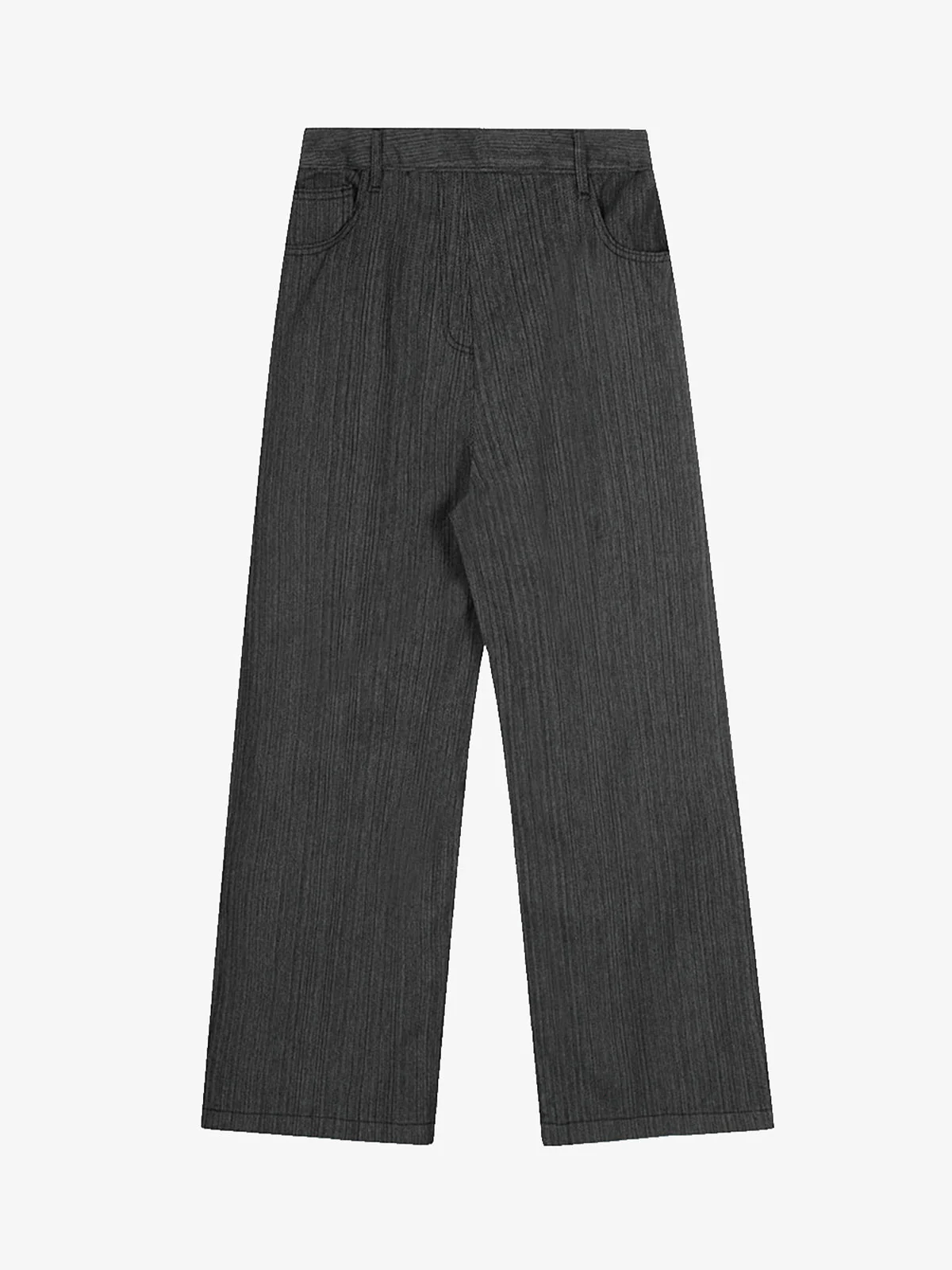 Striped Textured Reverse Pocket Pants