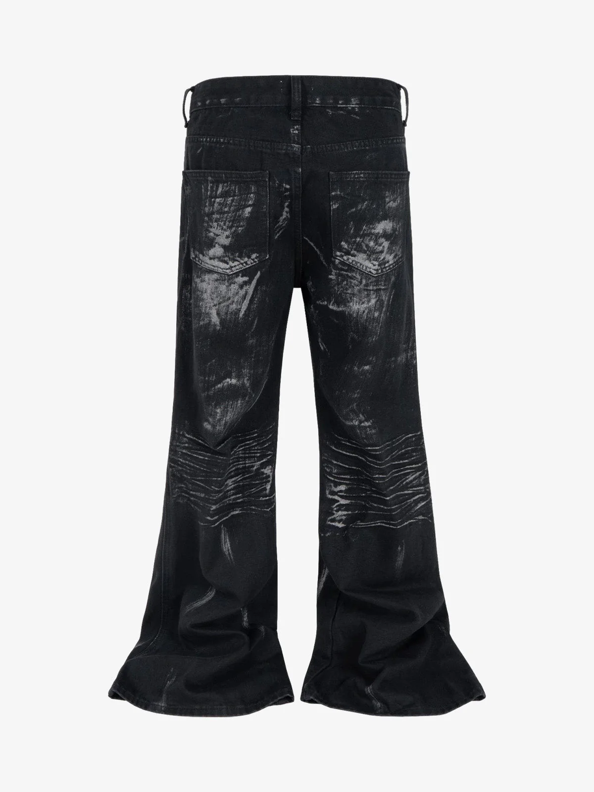 Heavily Washed Star Diamond Flared Jeans
