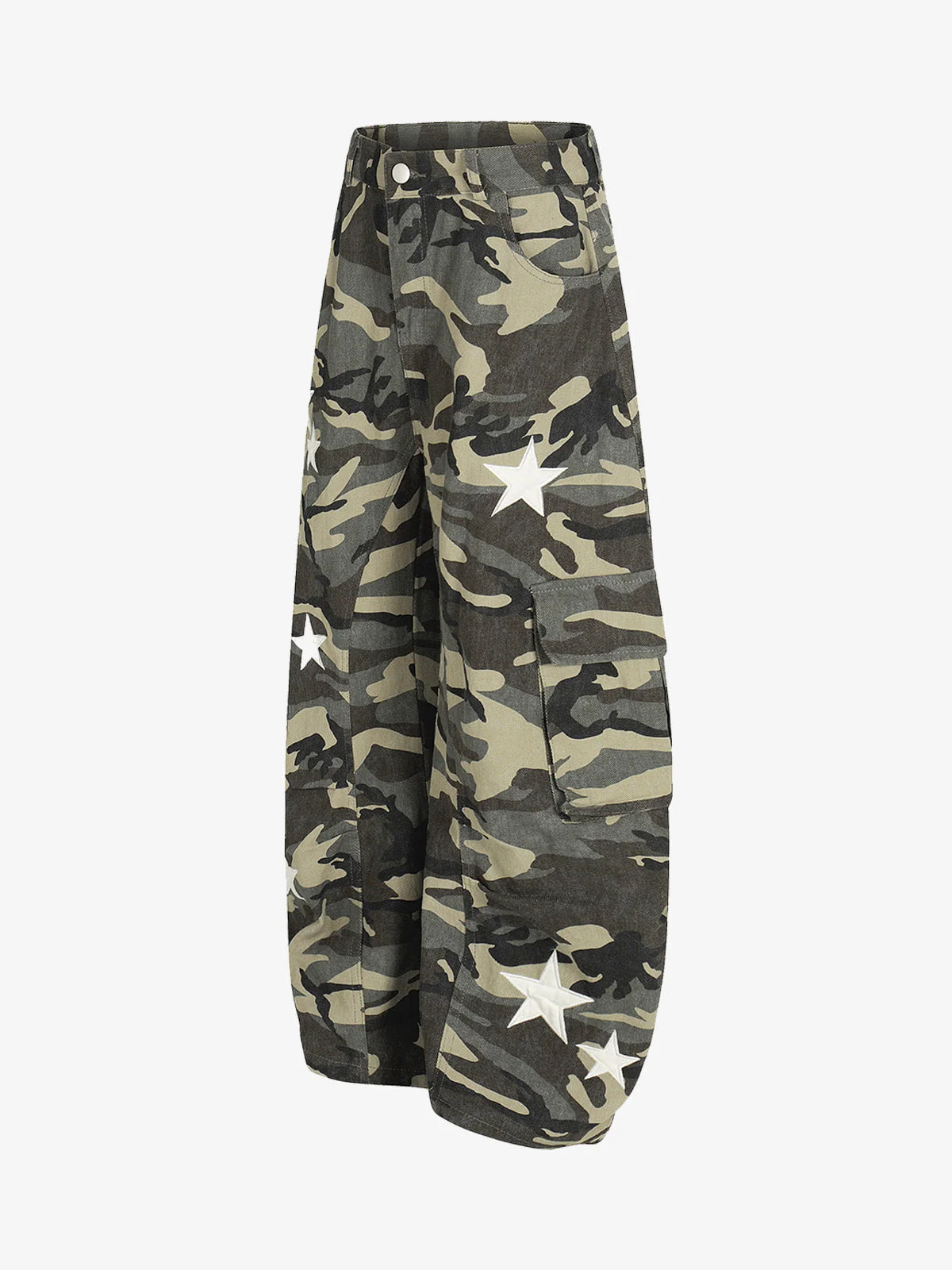 Retro Functional Camouflage Cargo Wide Leg Pants