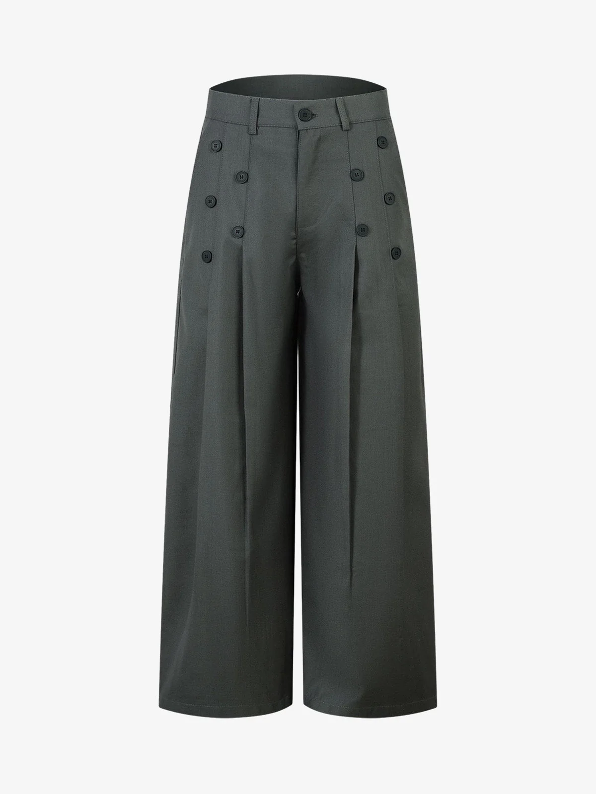 Double-Button Design Pleated Suit Casual Pants