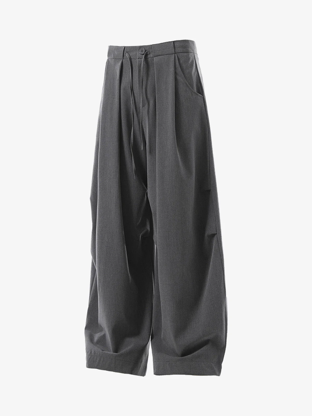 High Street Drawstring Design Pleated Flared Scimitar Pants
