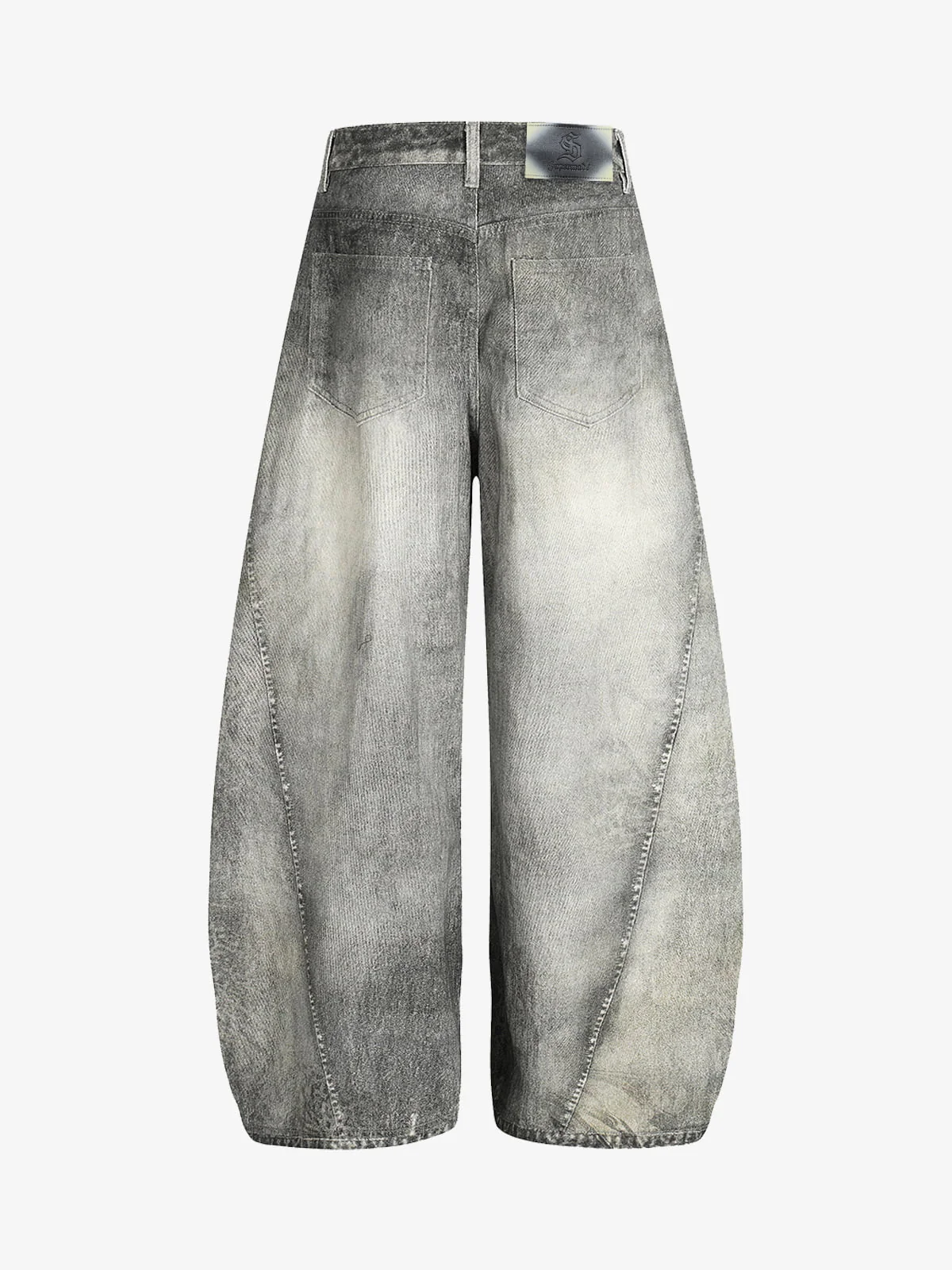 Vintage Heavy Distressed Washed Barrel Jeans