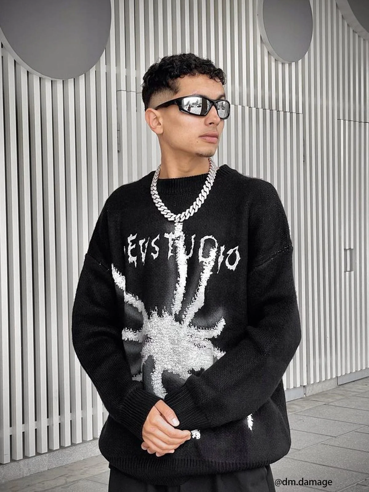 Spider Jacquard Embroidery Sweater