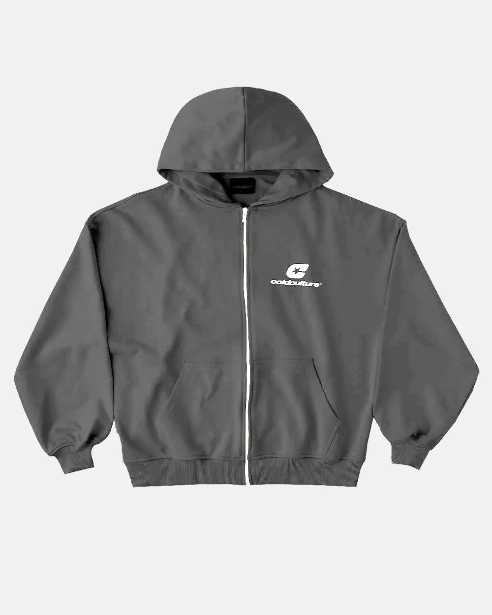 CURVED ZIP HOODIE INDIA INK
