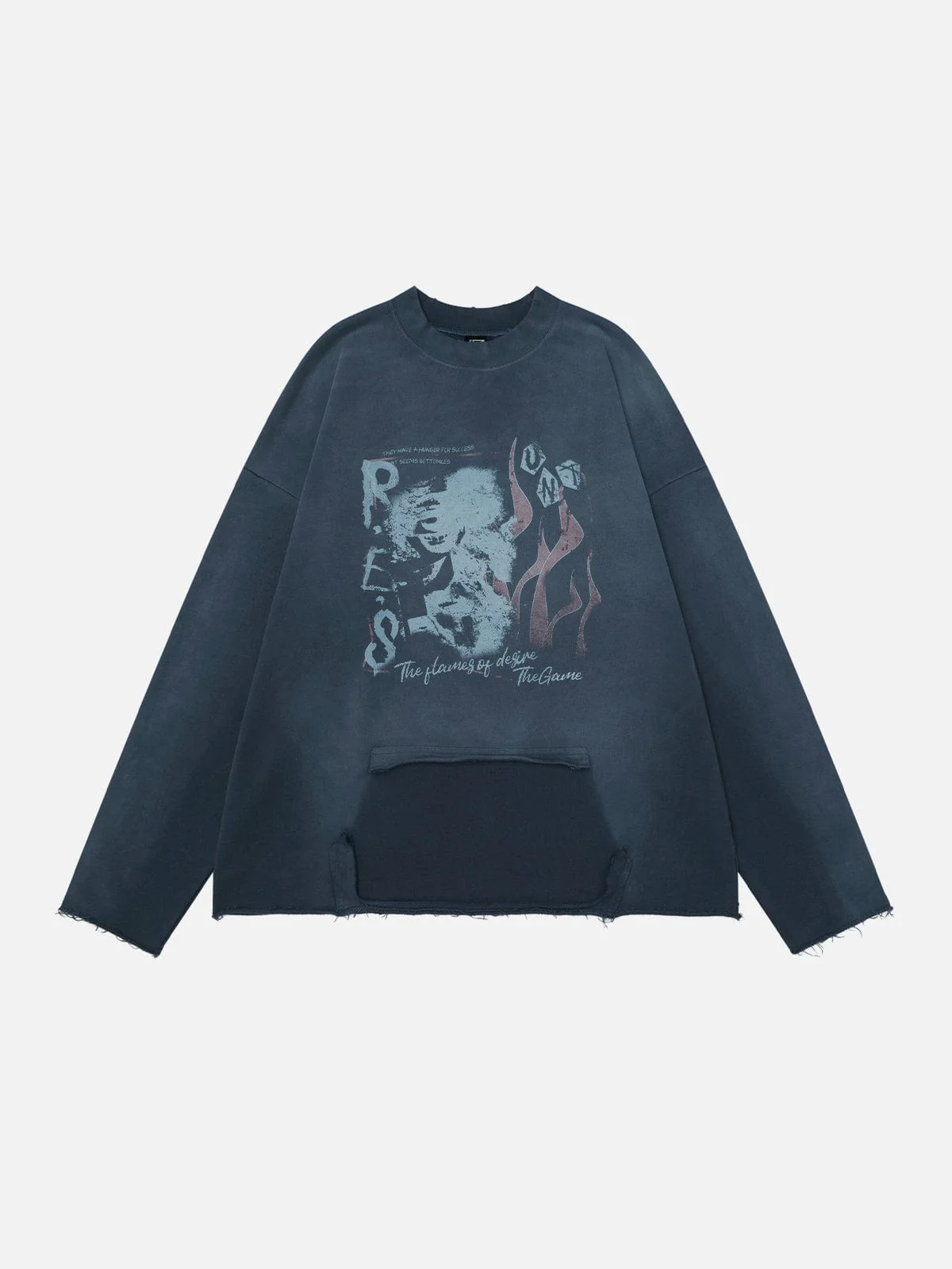 Flame Blurring Print Long Sleeve Tee