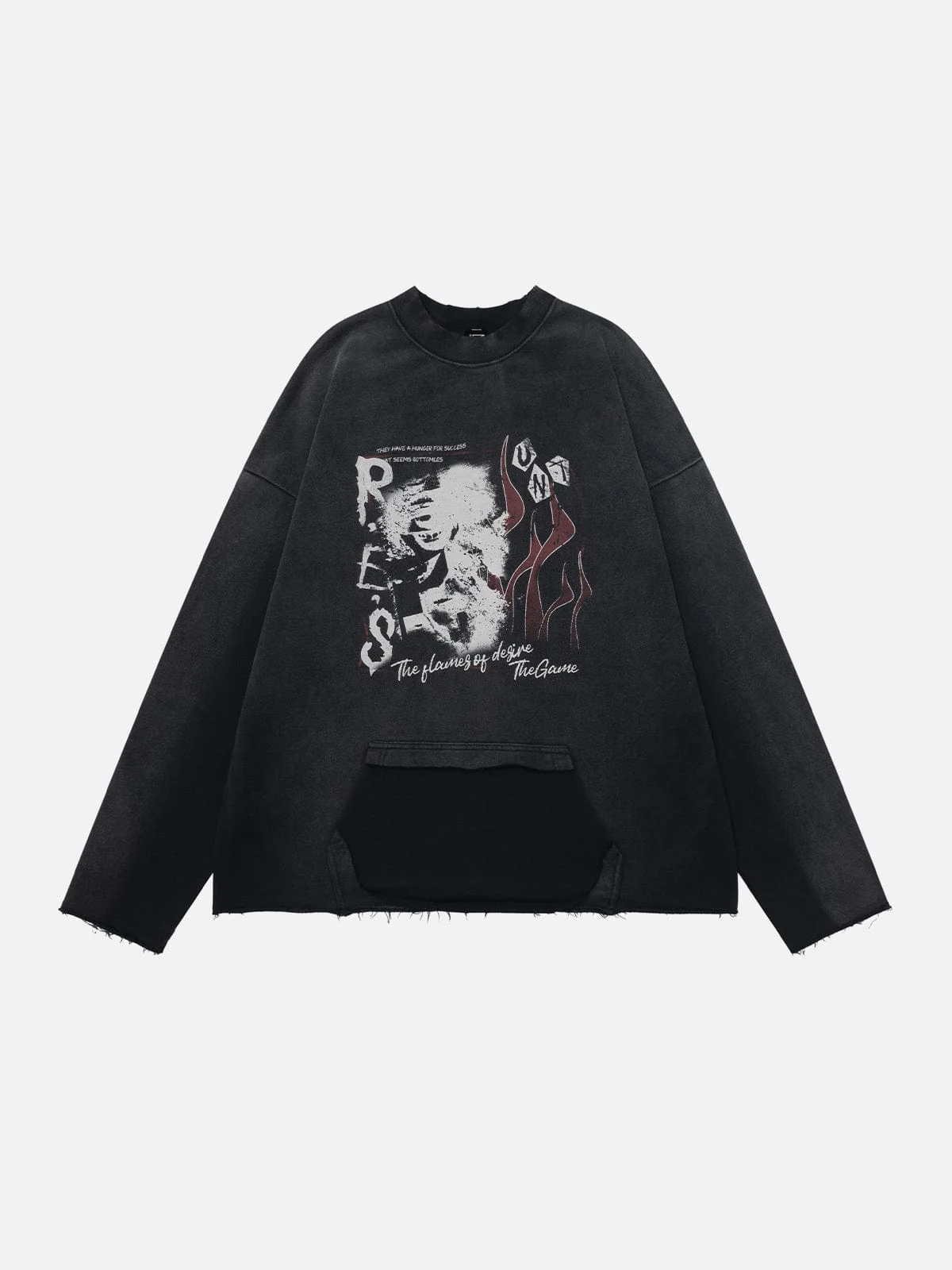 Flame Blurring Print Long Sleeve Tee