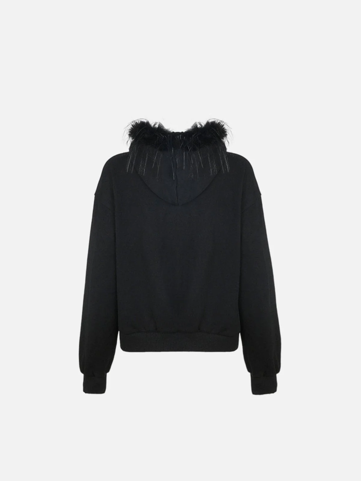 Cropped Plush Zip Up Hoodie