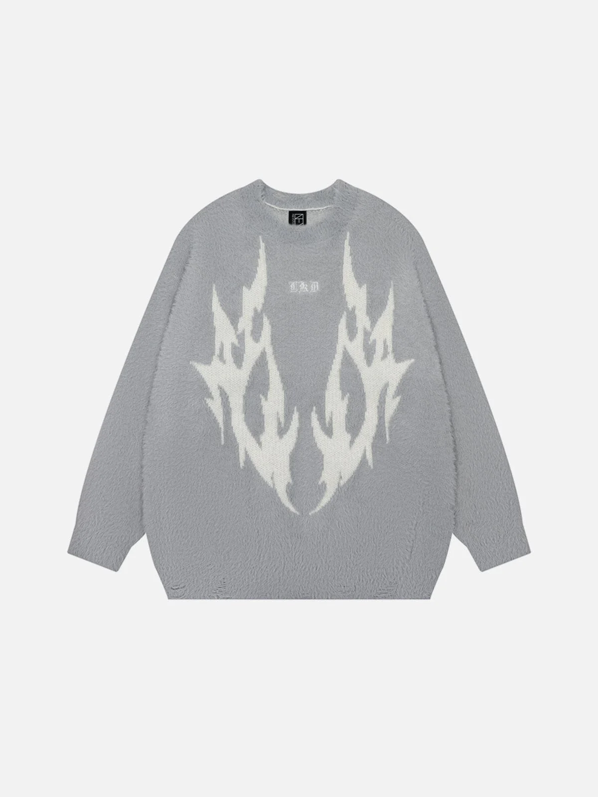 Flame Graphic Mink Velvet Sweater