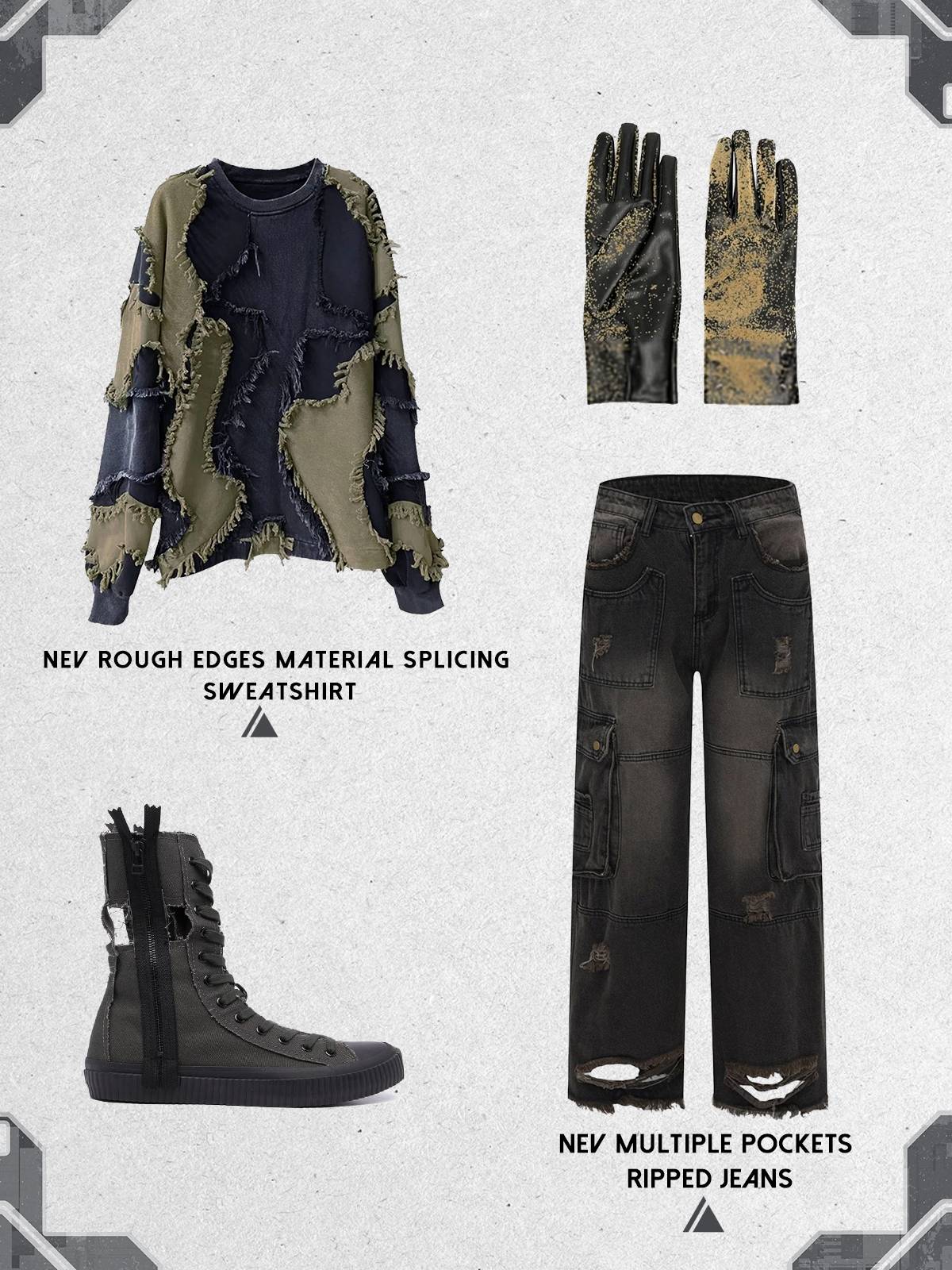 Multiple Pockets Ripped Jeans