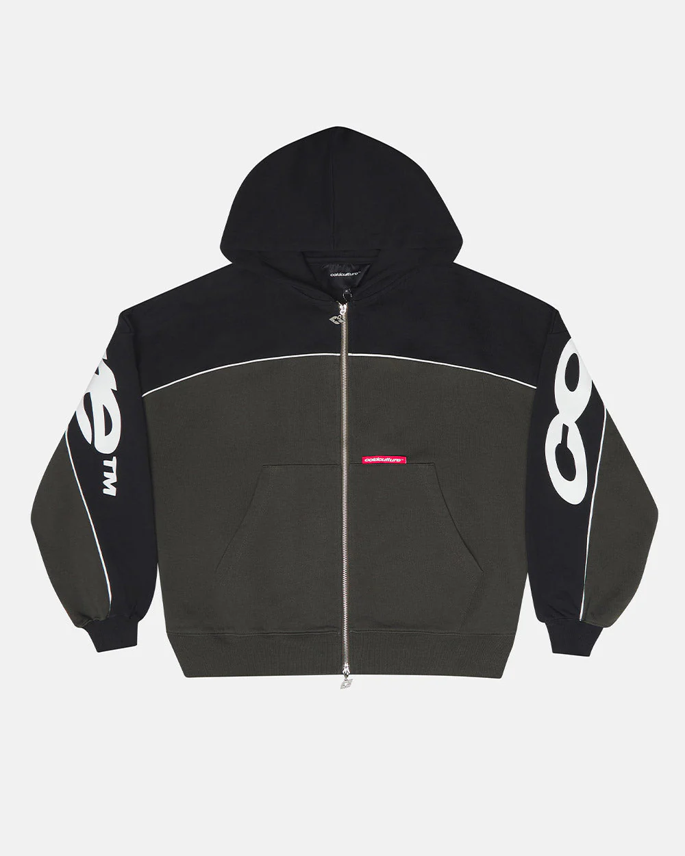 FLESH ZIP HOODIE BLACK & GREY