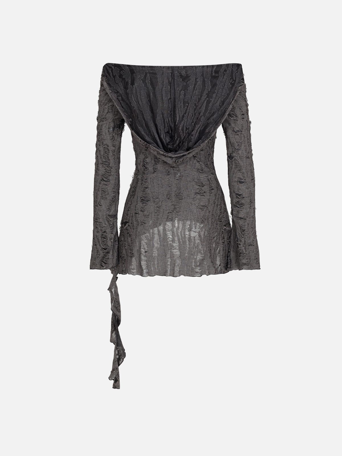 Irregular Hem Knit Hoodie