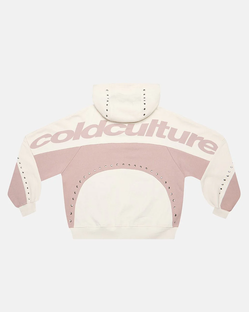 STUD ZIP HOODIE LIGHT GREY