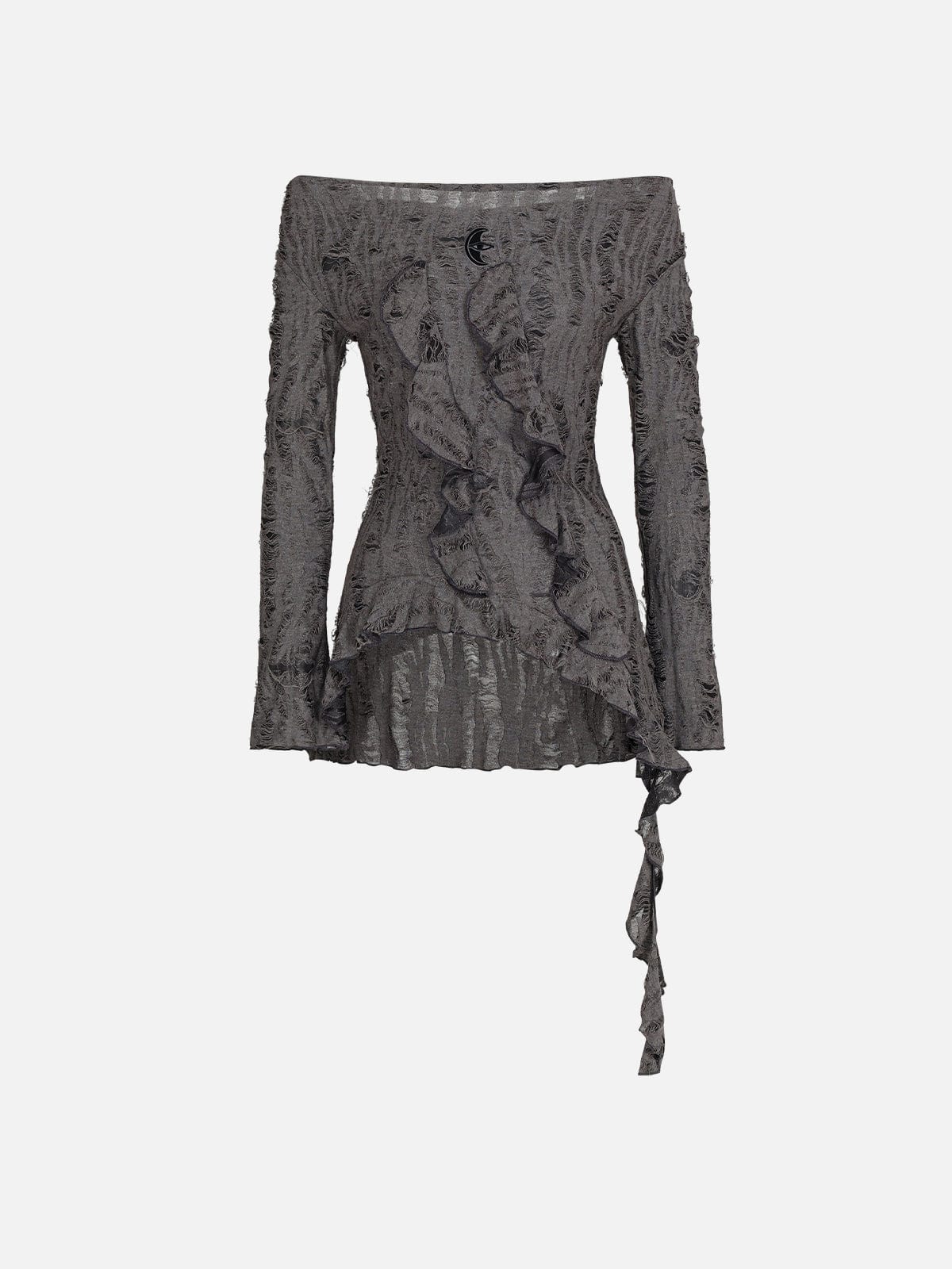 Irregular Hem Knit Hoodie