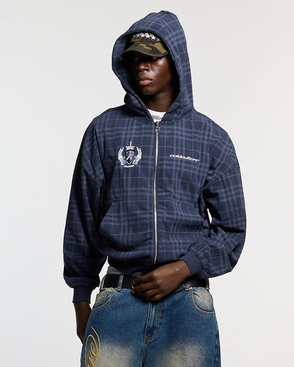 POSH ZIP HOODIE NAVY