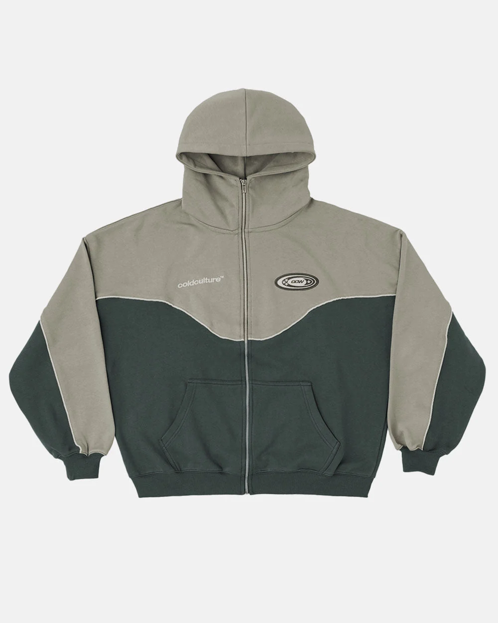 NO RISK ZIP HOODIE GREY SCALE