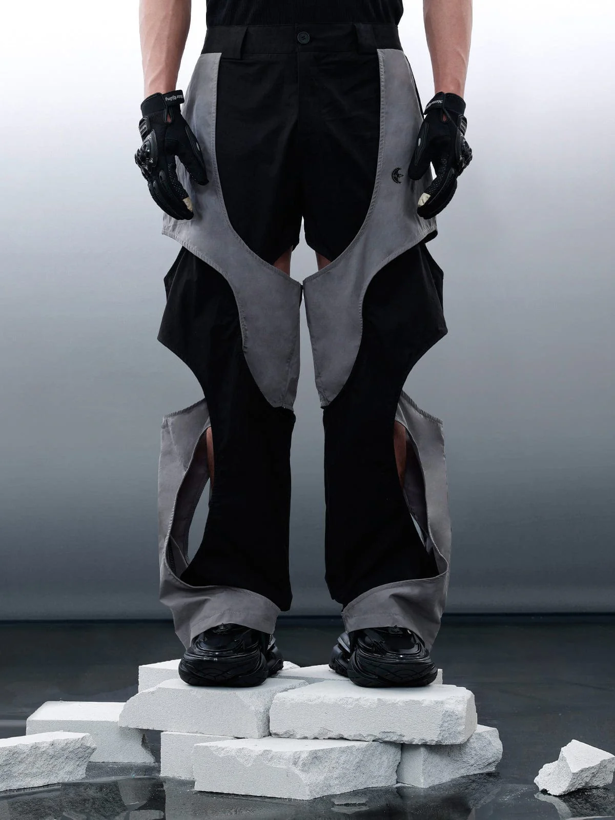 Cut Out Patchwork Pants