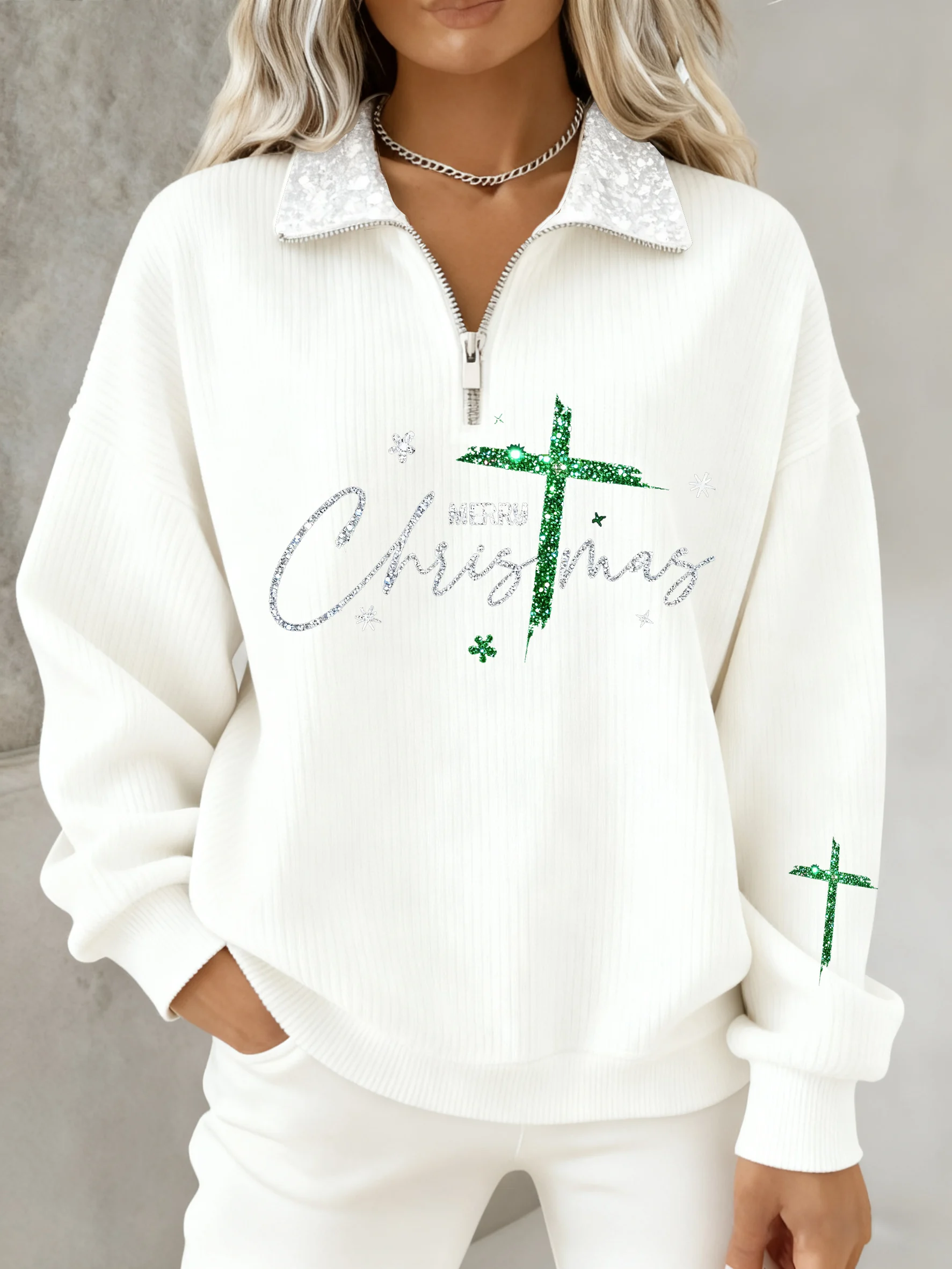 Women's Winter Christmas Faith Print Top