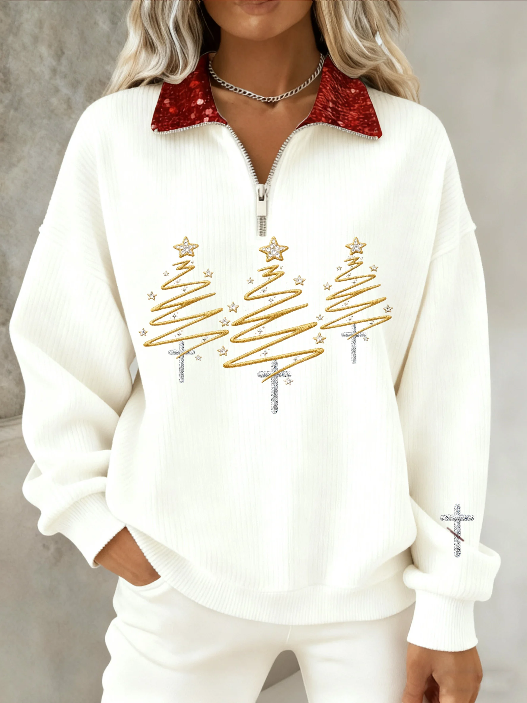 Women's Winter Christmas Faith Print Top