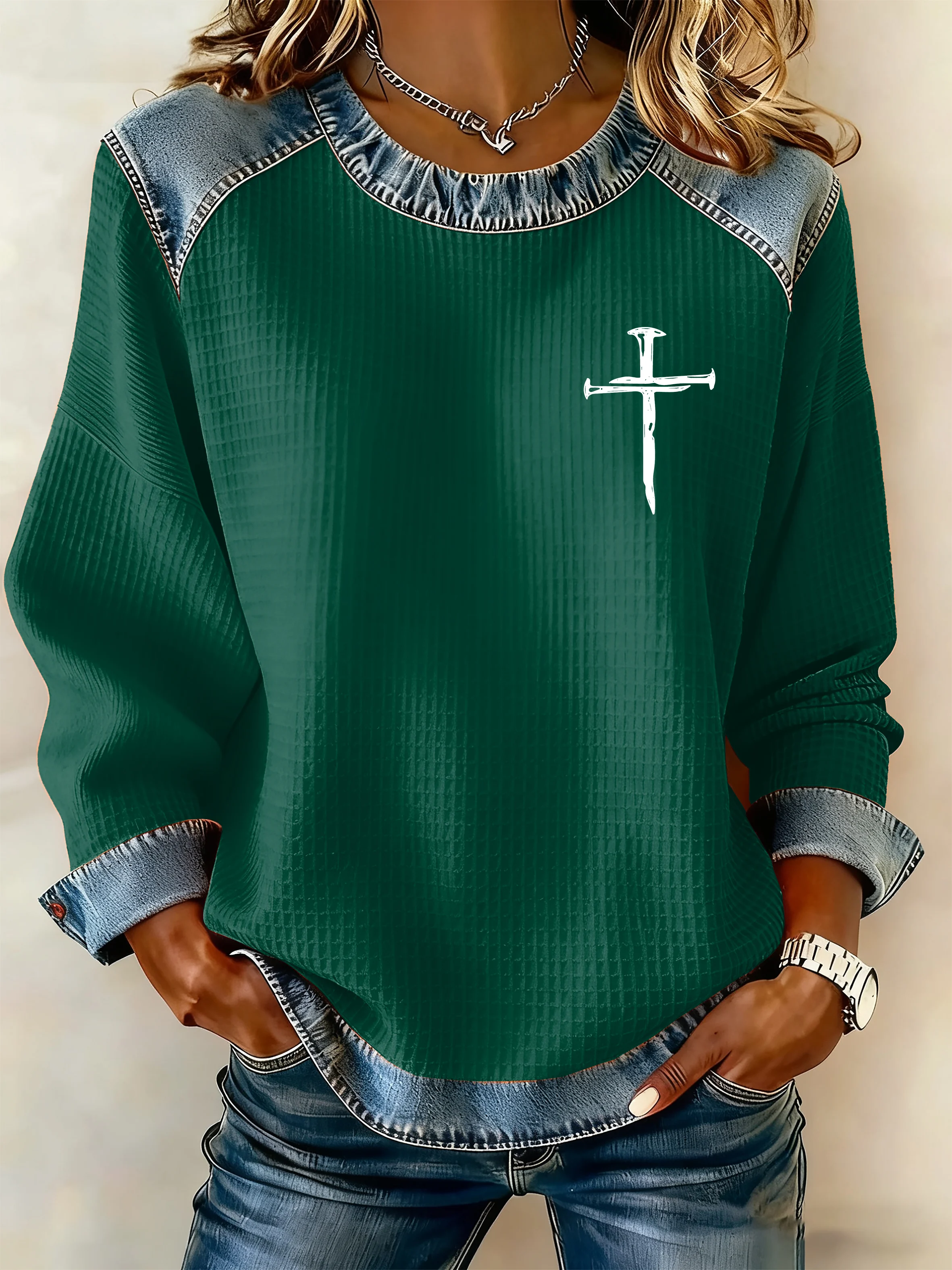 Women's Casual Faith Print Top