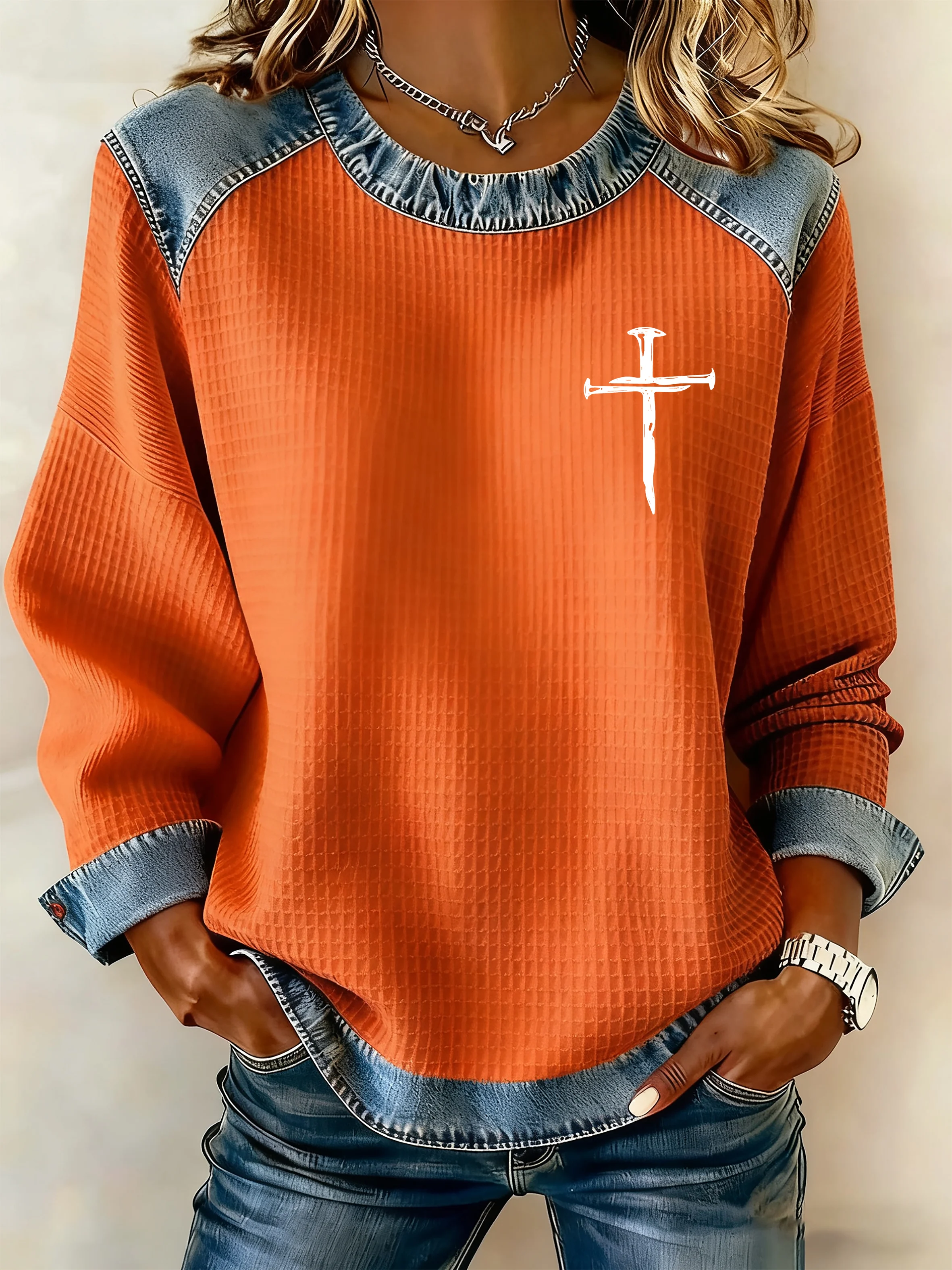 Women's Casual Faith Print Top