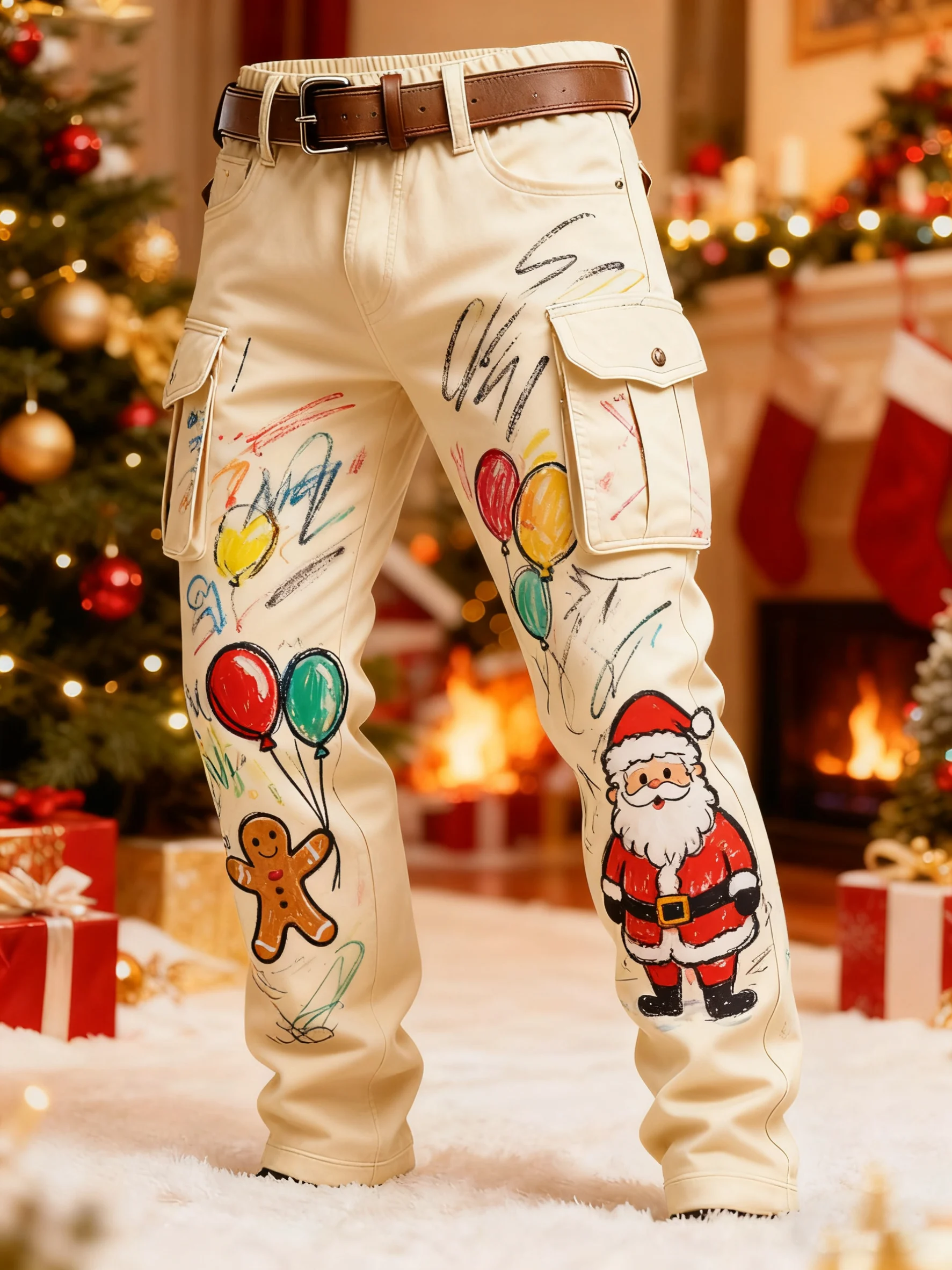 Men's Christmas Printed Cargo Pants