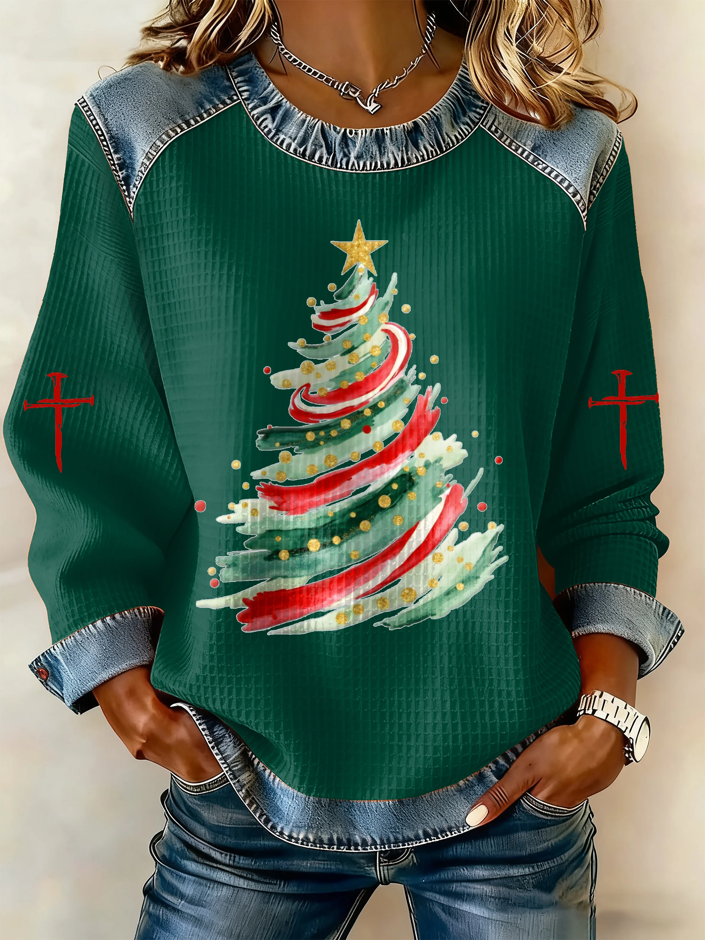 Women's Christmas Faith Print Sweatshirt