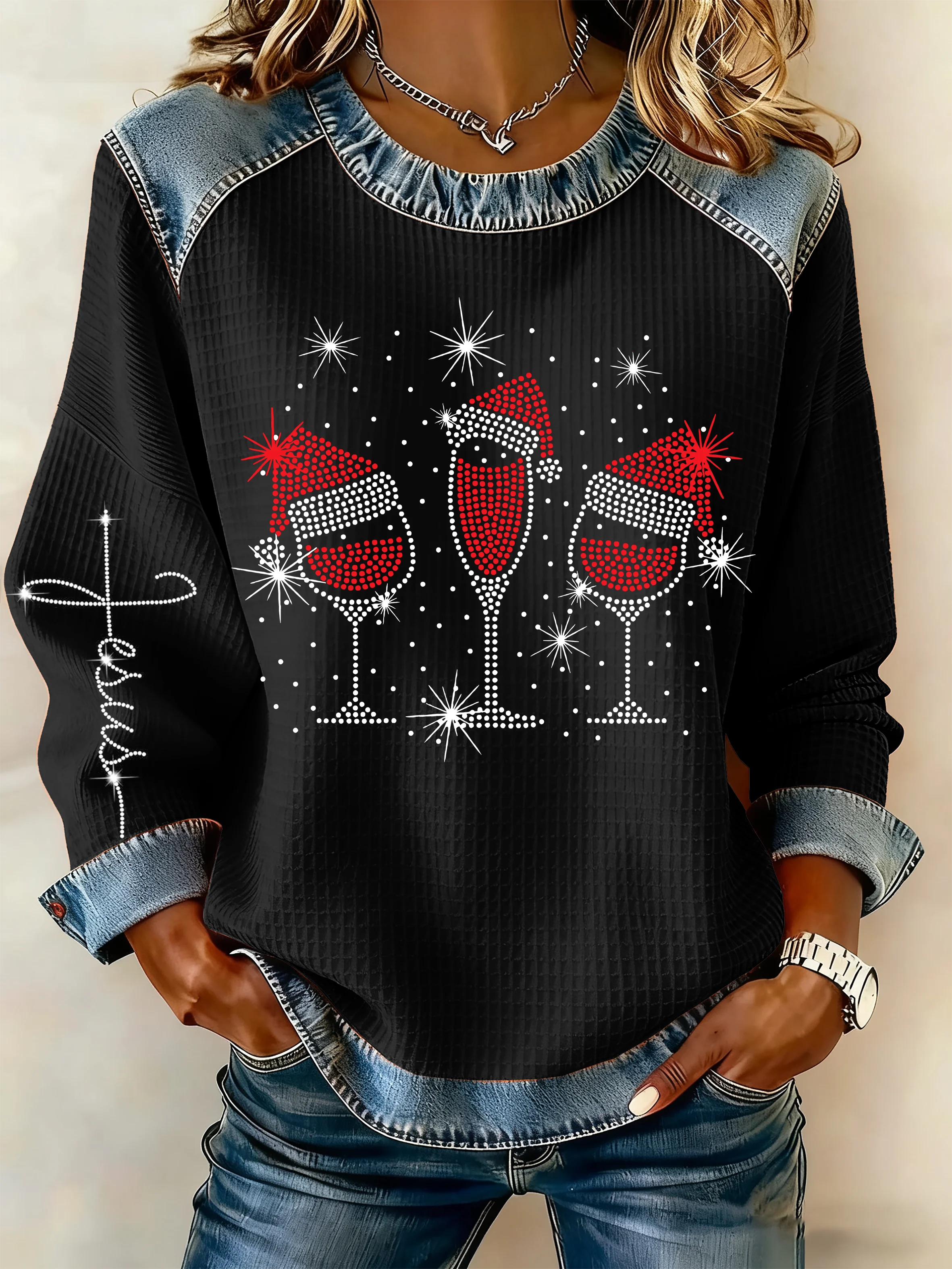 Women's Christmas Faith Print Sweatshirt