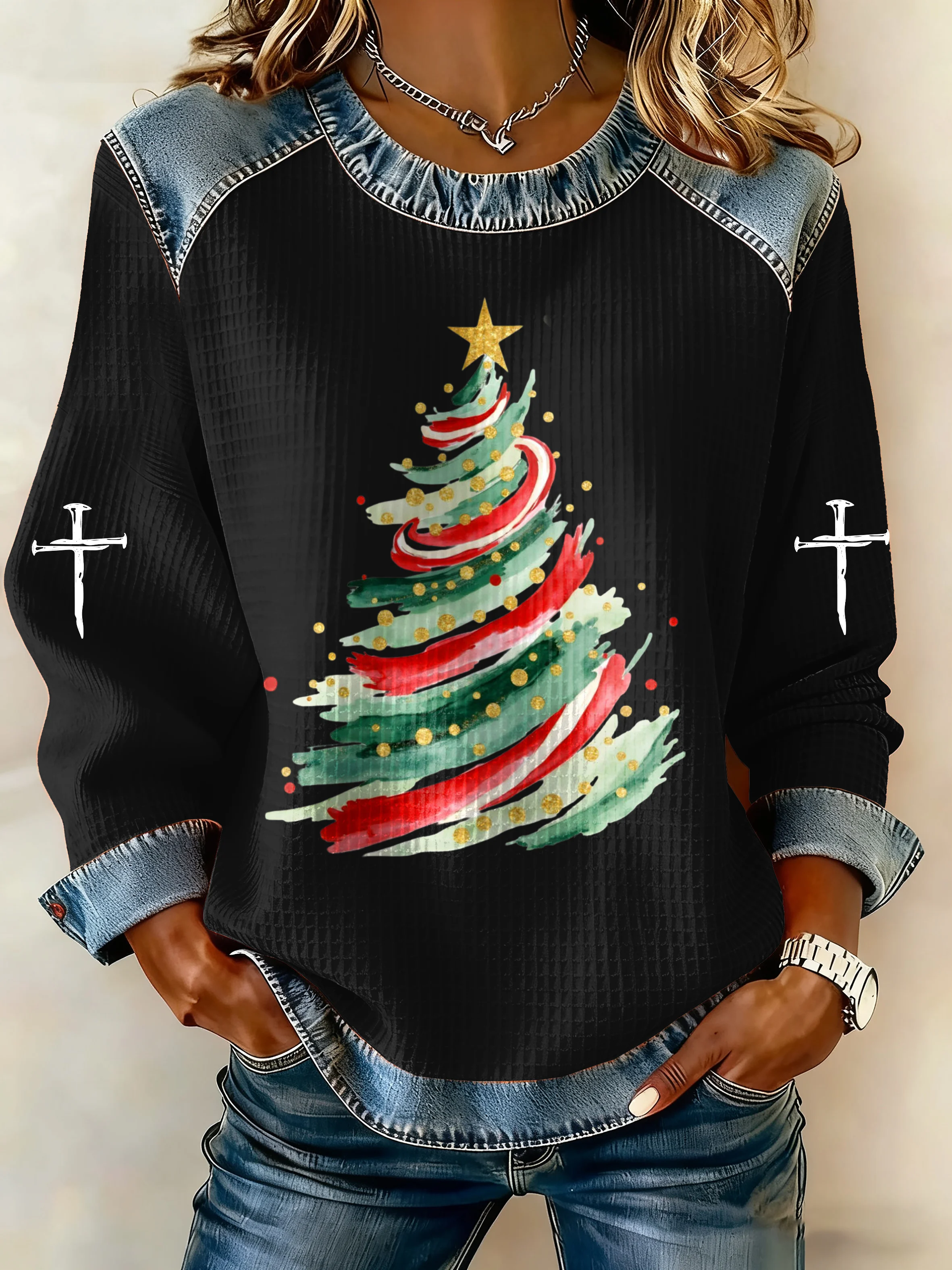 Women's Christmas Faith Print Sweatshirt