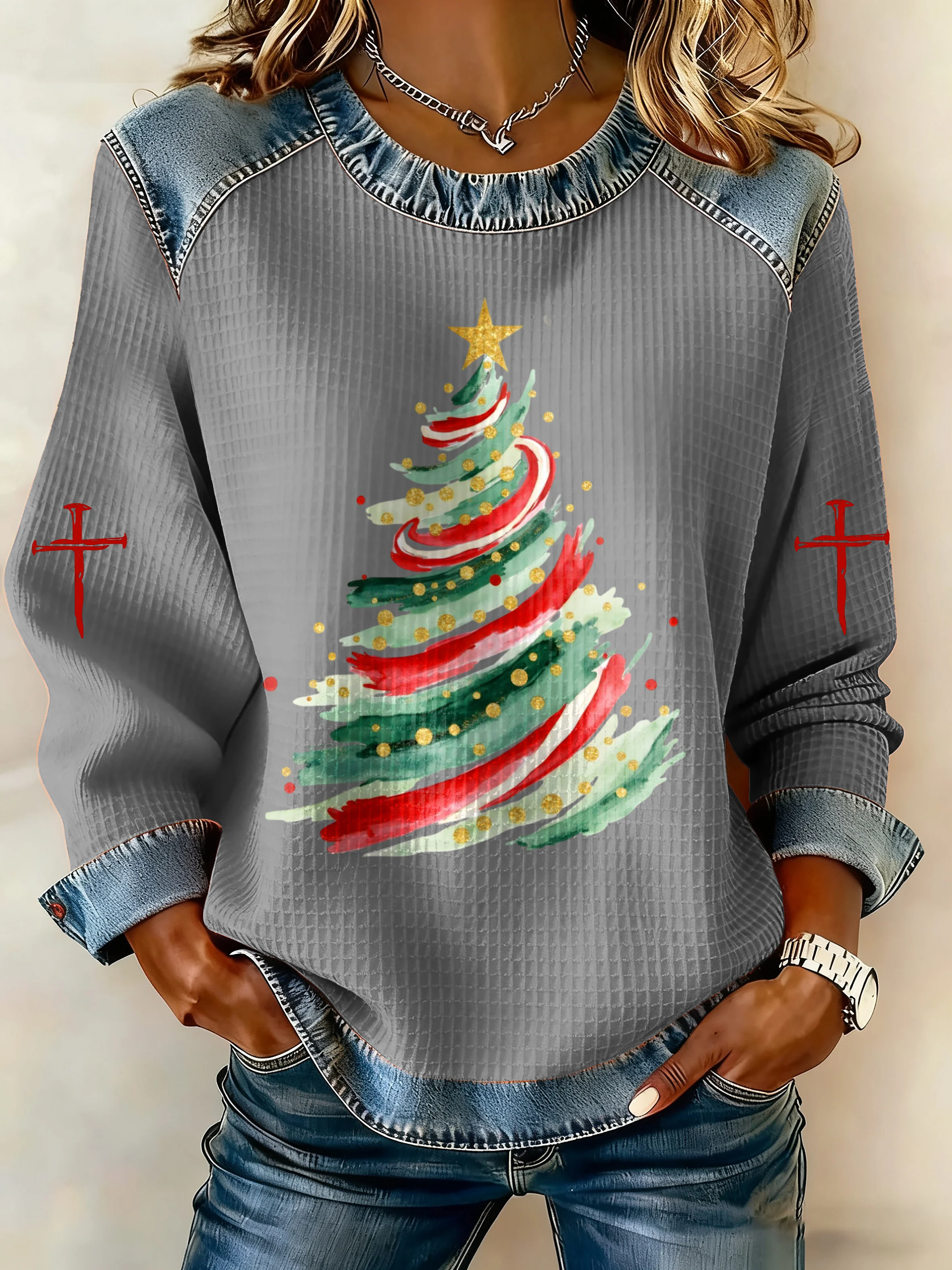 Women's Christmas Faith Print Sweatshirt