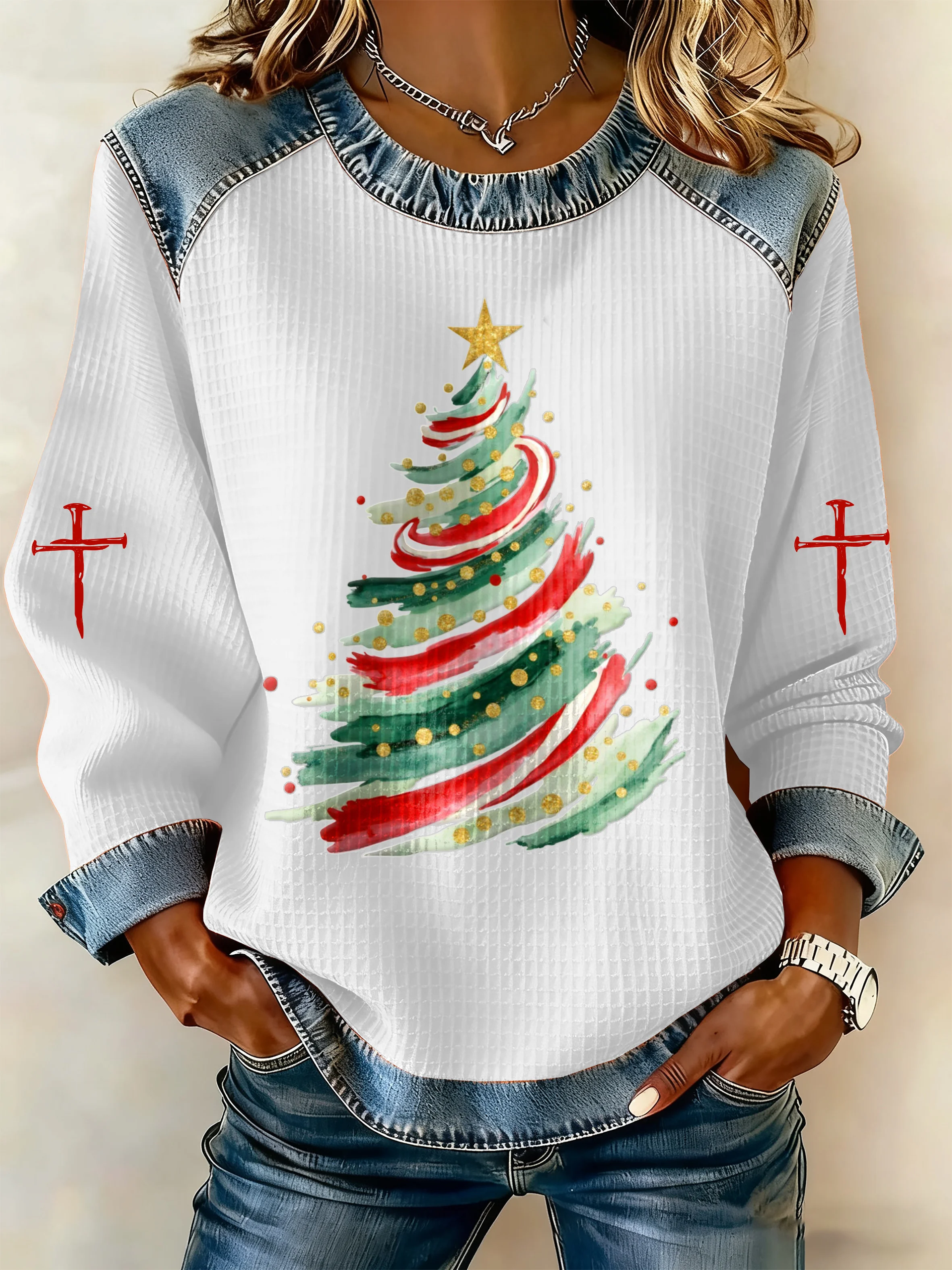 Women's Christmas Faith Print Sweatshirt