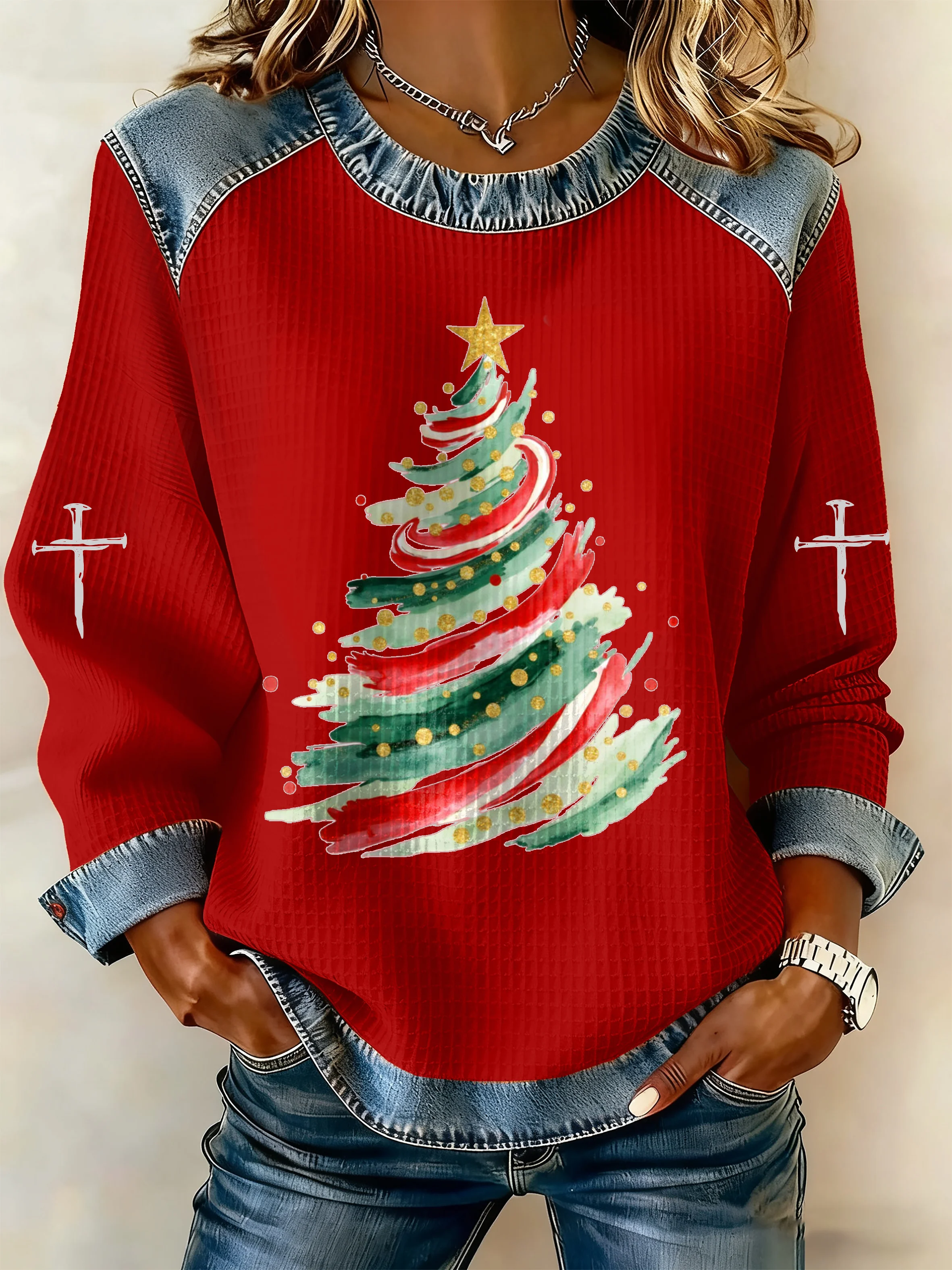 Women's Christmas Faith Print Sweatshirt