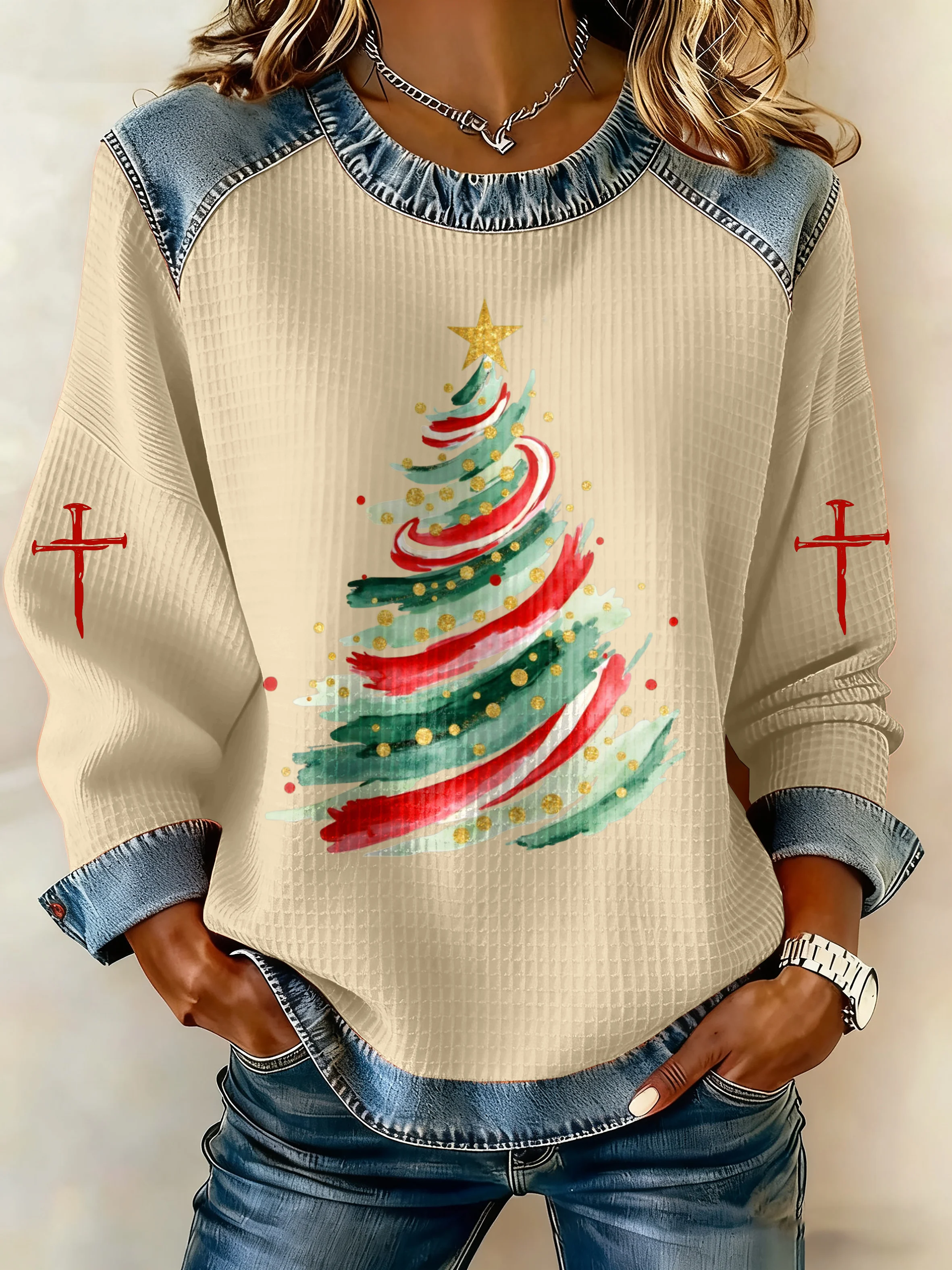 Women's Christmas Faith Print Sweatshirt