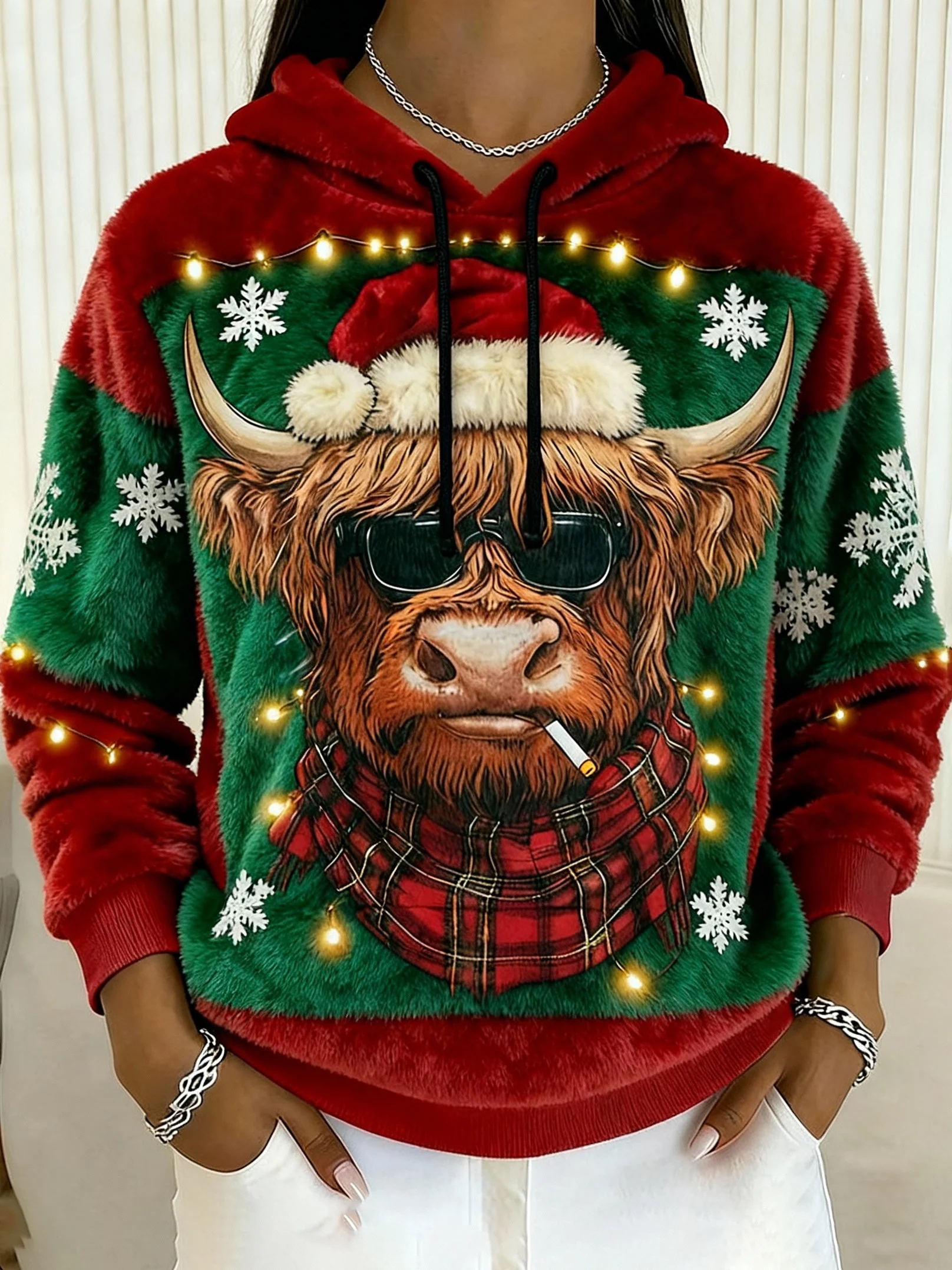 Women's Animal Highland Cow Print Sweatshirt