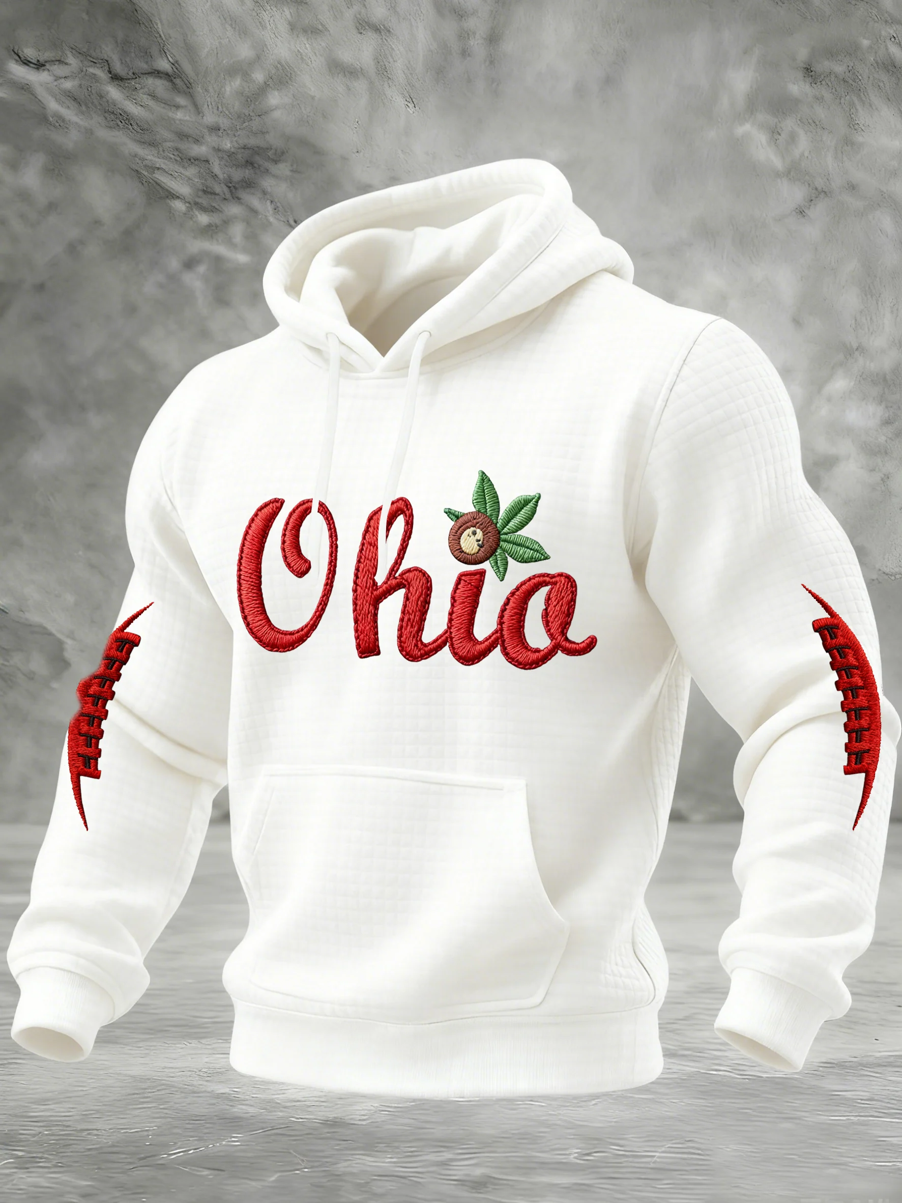 Men's Winter Rugby Print Hooded Jacket