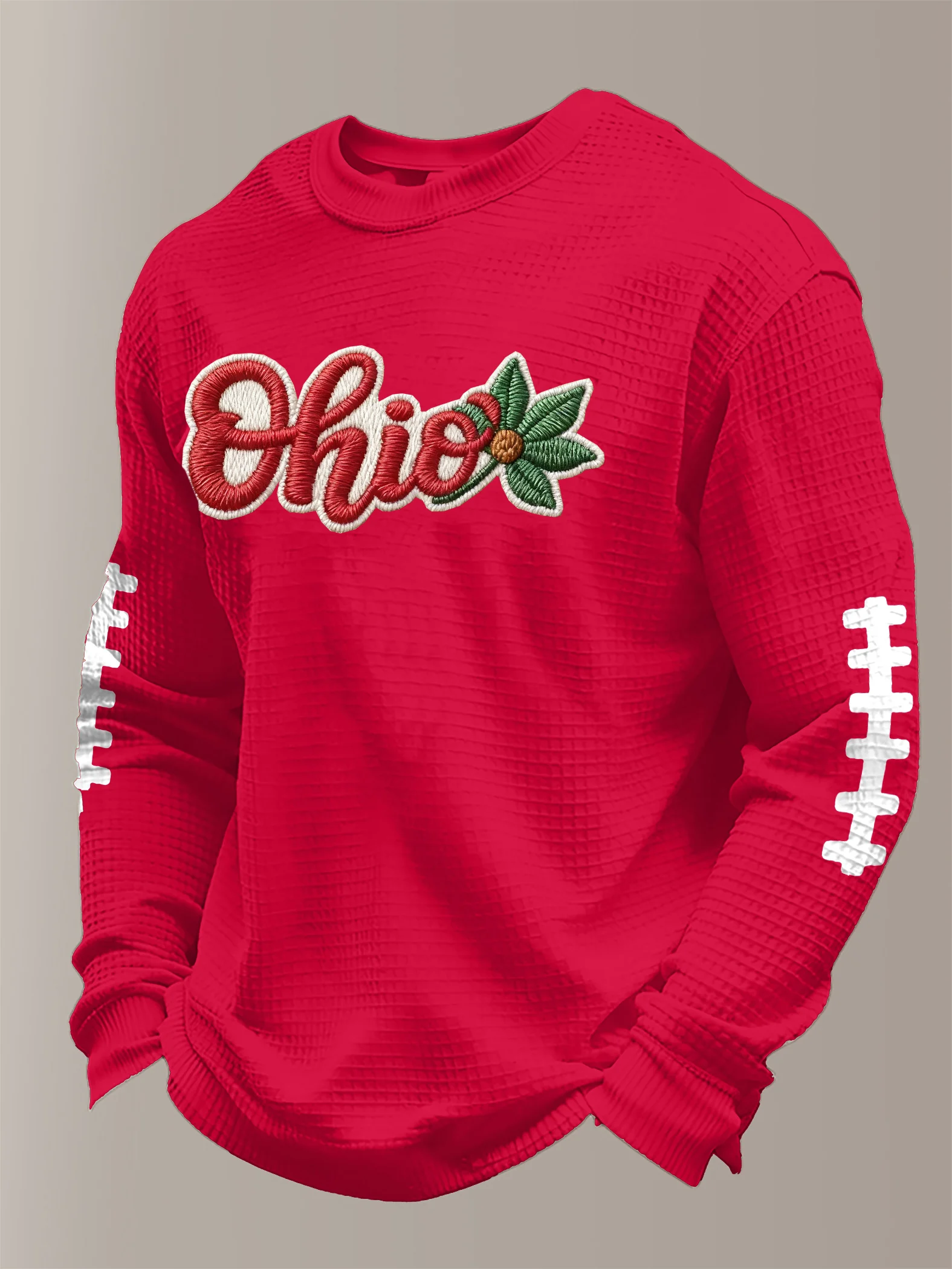 Men's Football Waffle Long Sleeve T-Shirt