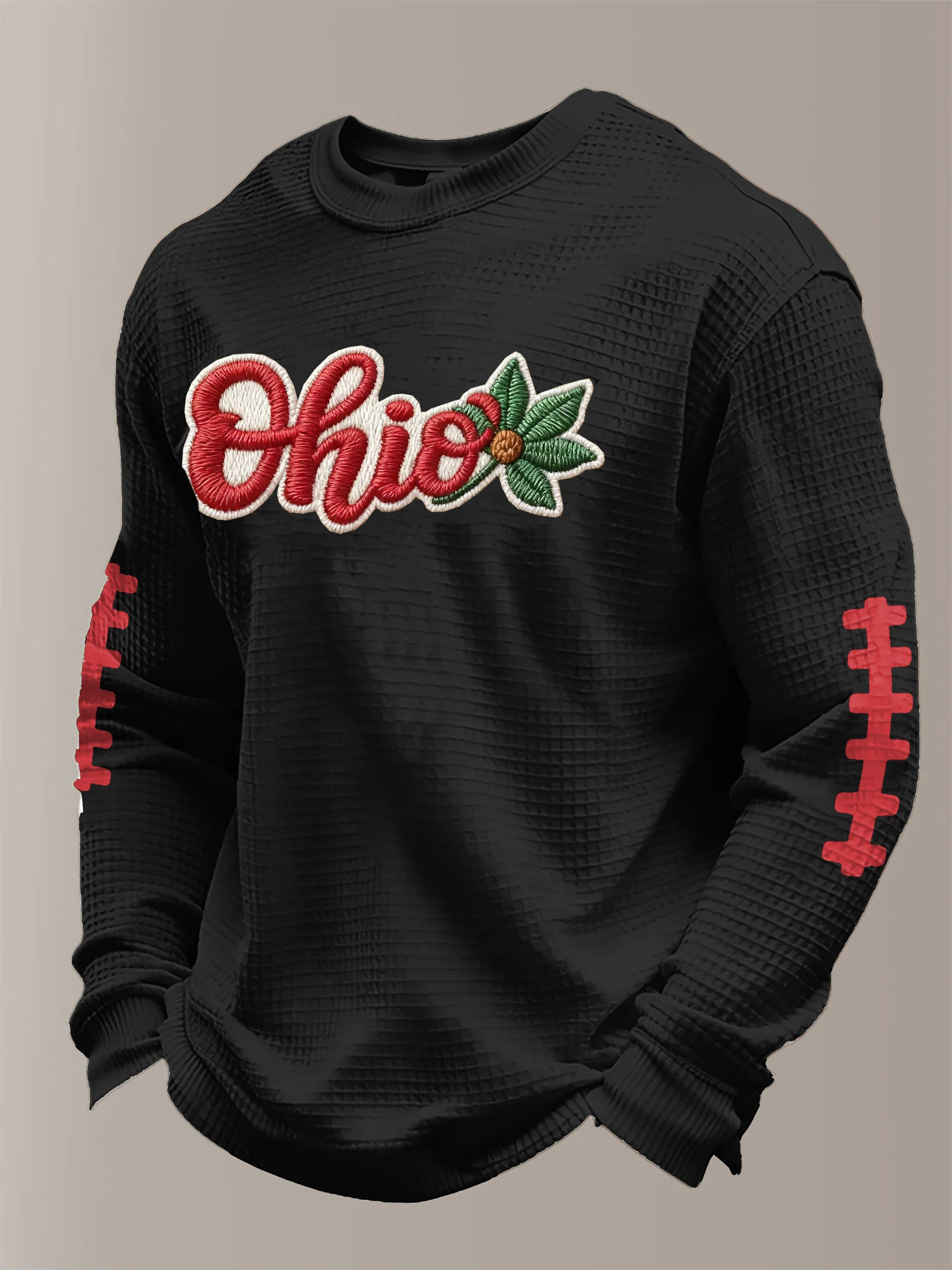 Men's Football Waffle Long Sleeve T-Shirt