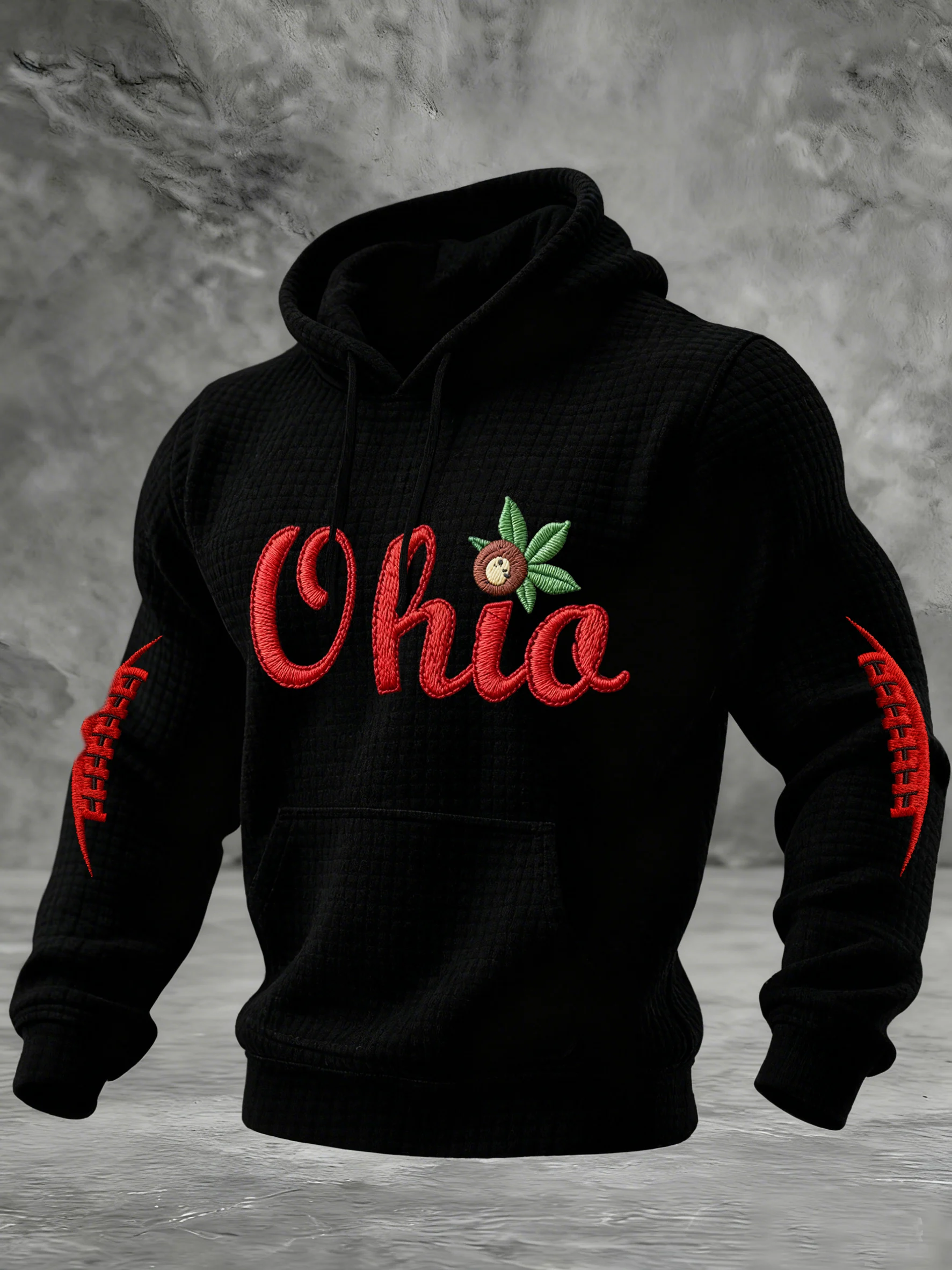 Men's Winter Rugby Print Hooded Jacket