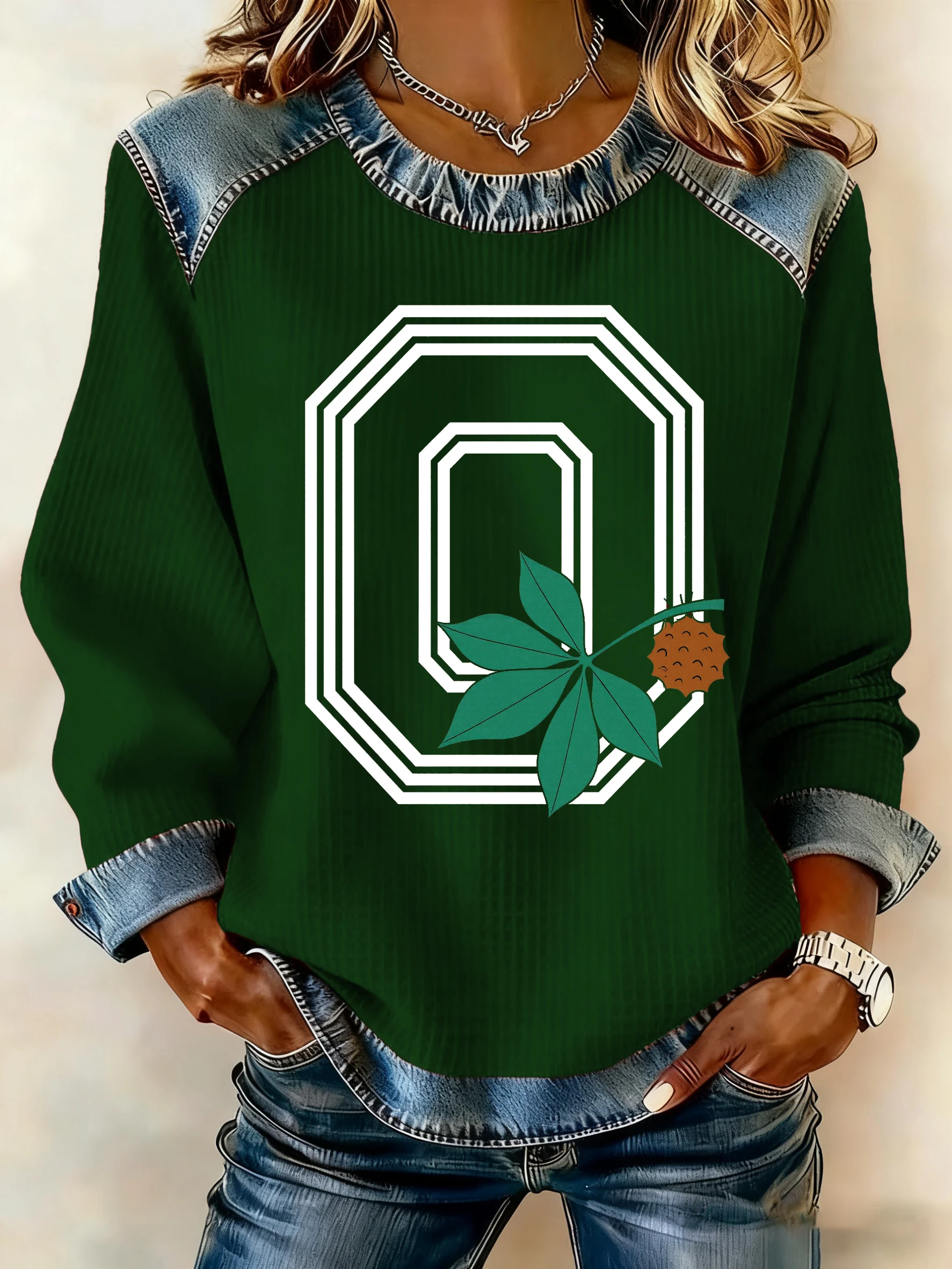 Women's Football Print Sweatshirt