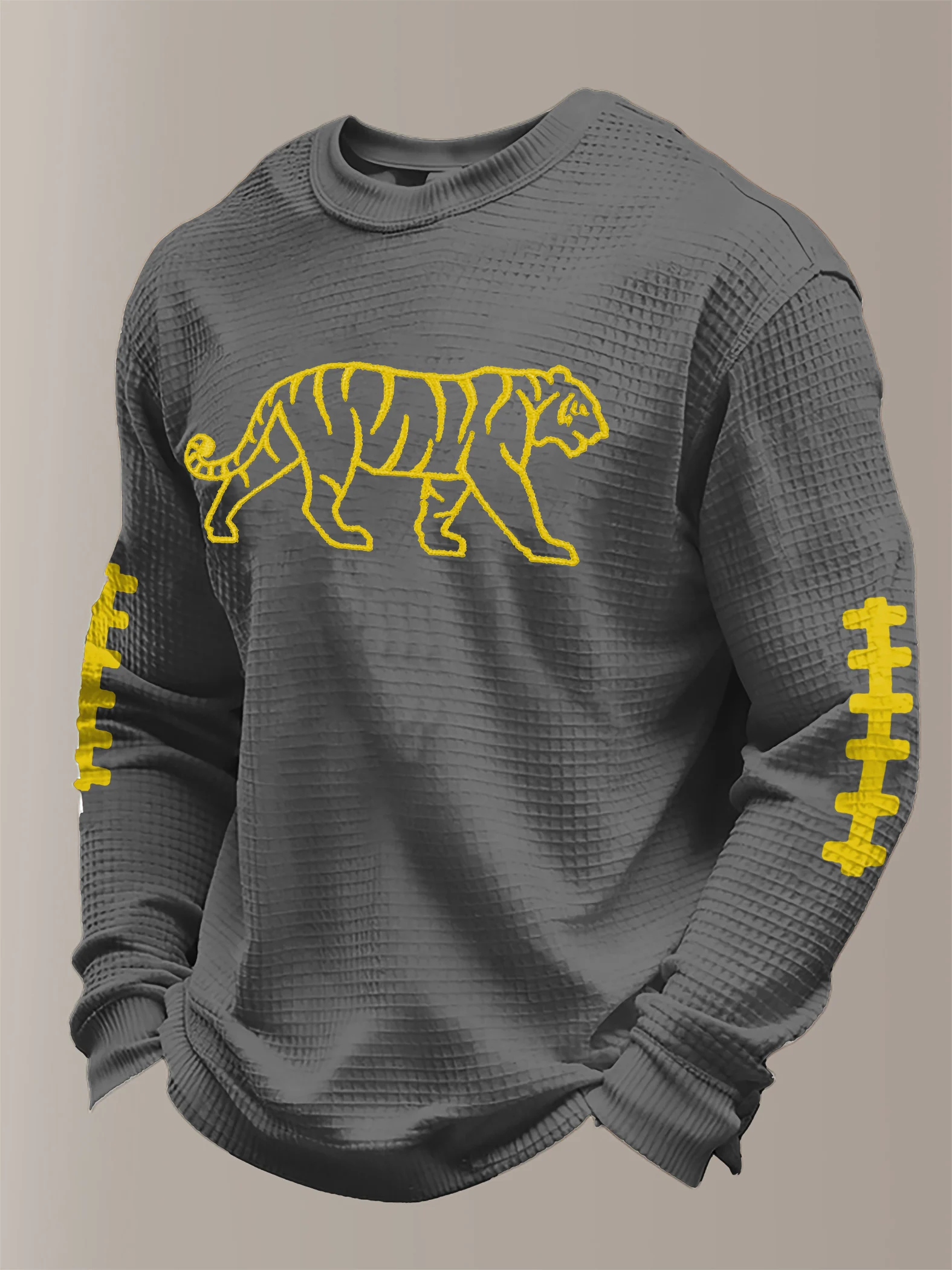 Men's rugby casual printed long-sleeved shirt