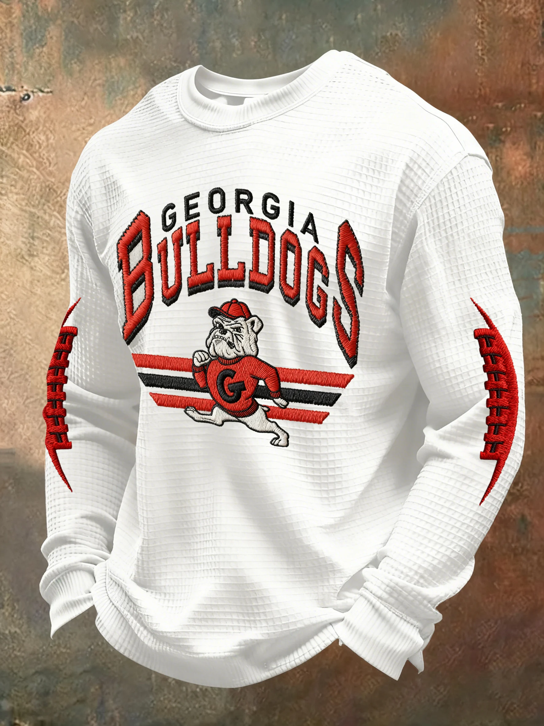 Men's Winter Rugby Team Print Waffle Shirt