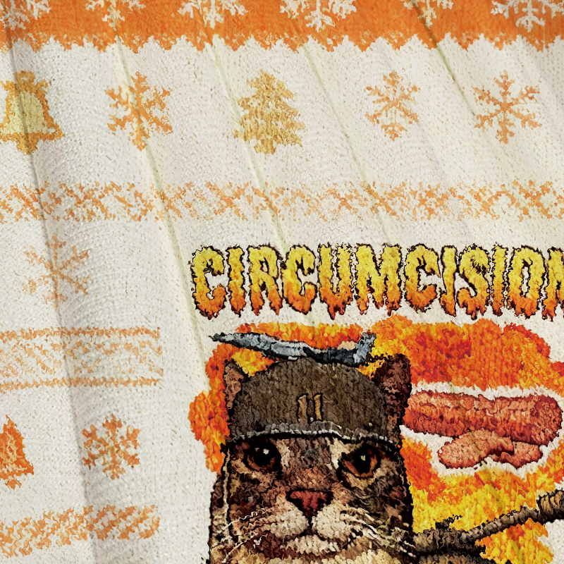 Circumcision Survivor Funny Cat Meme Christmas Ugly Sweatshirt