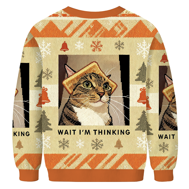 Wait Im Thinking Meme Christmas Ugly Sweatshirt