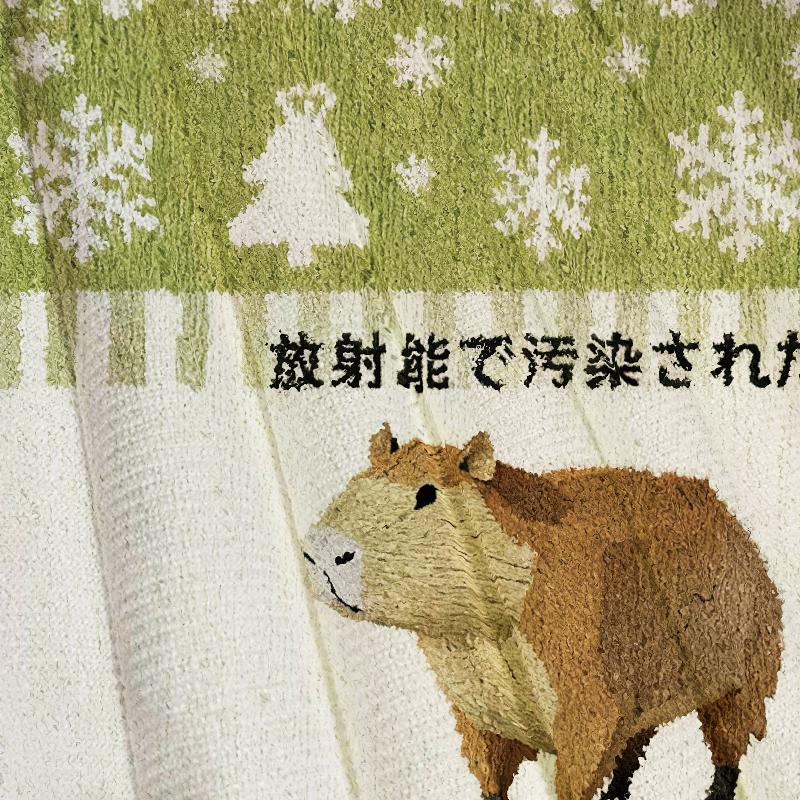 Green Capybara Contaminated By Radiation Christmas Ugly Sweatshirt