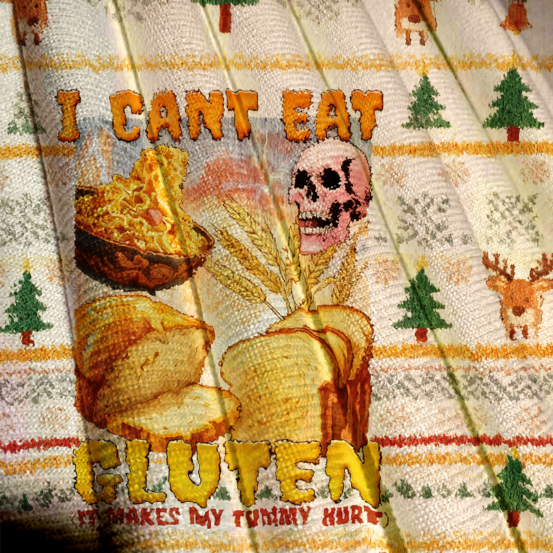 I Can't Eat Gluten Funny Meme Christmas Ugly Sweatshirt