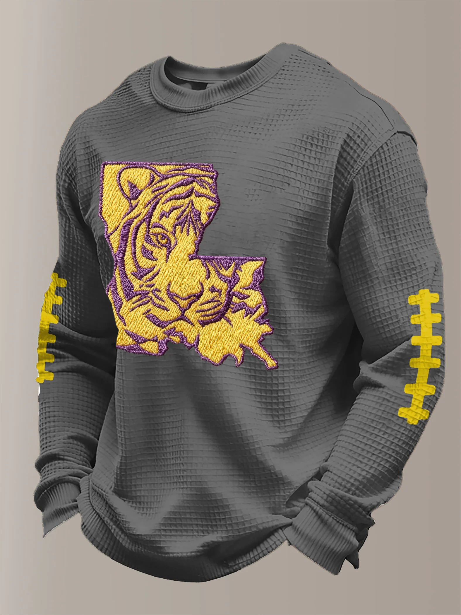 Men's rugby casual printed long-sleeved shirt