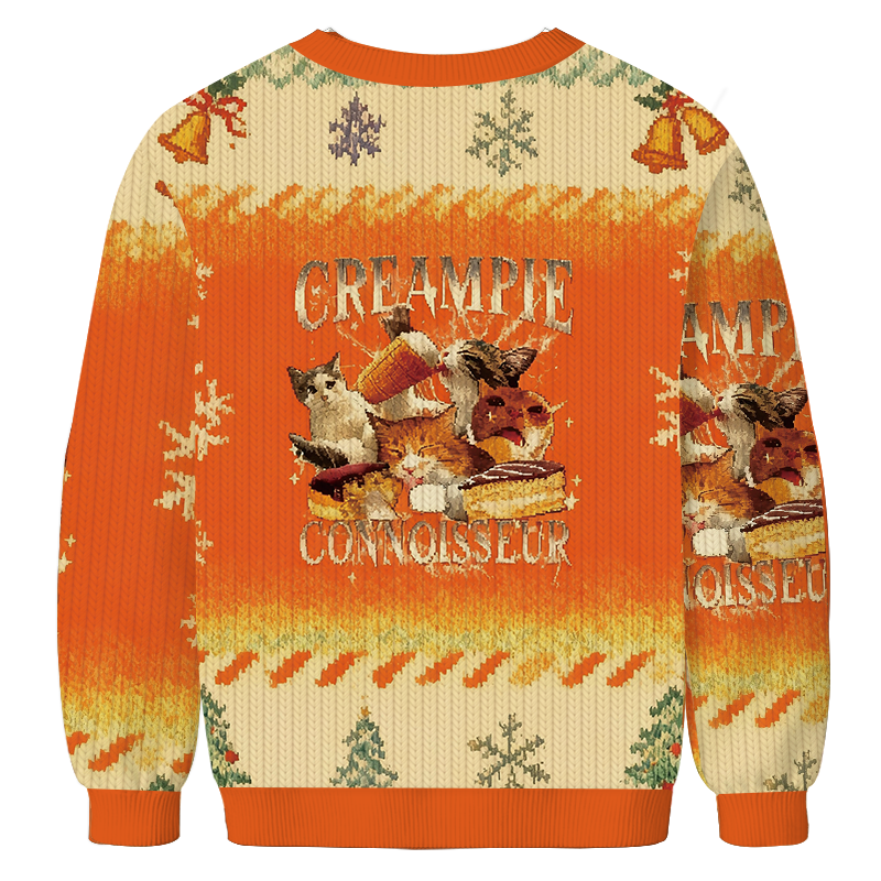 Creampie Connoisseur Meme Christmas Ugly Sweatshirt