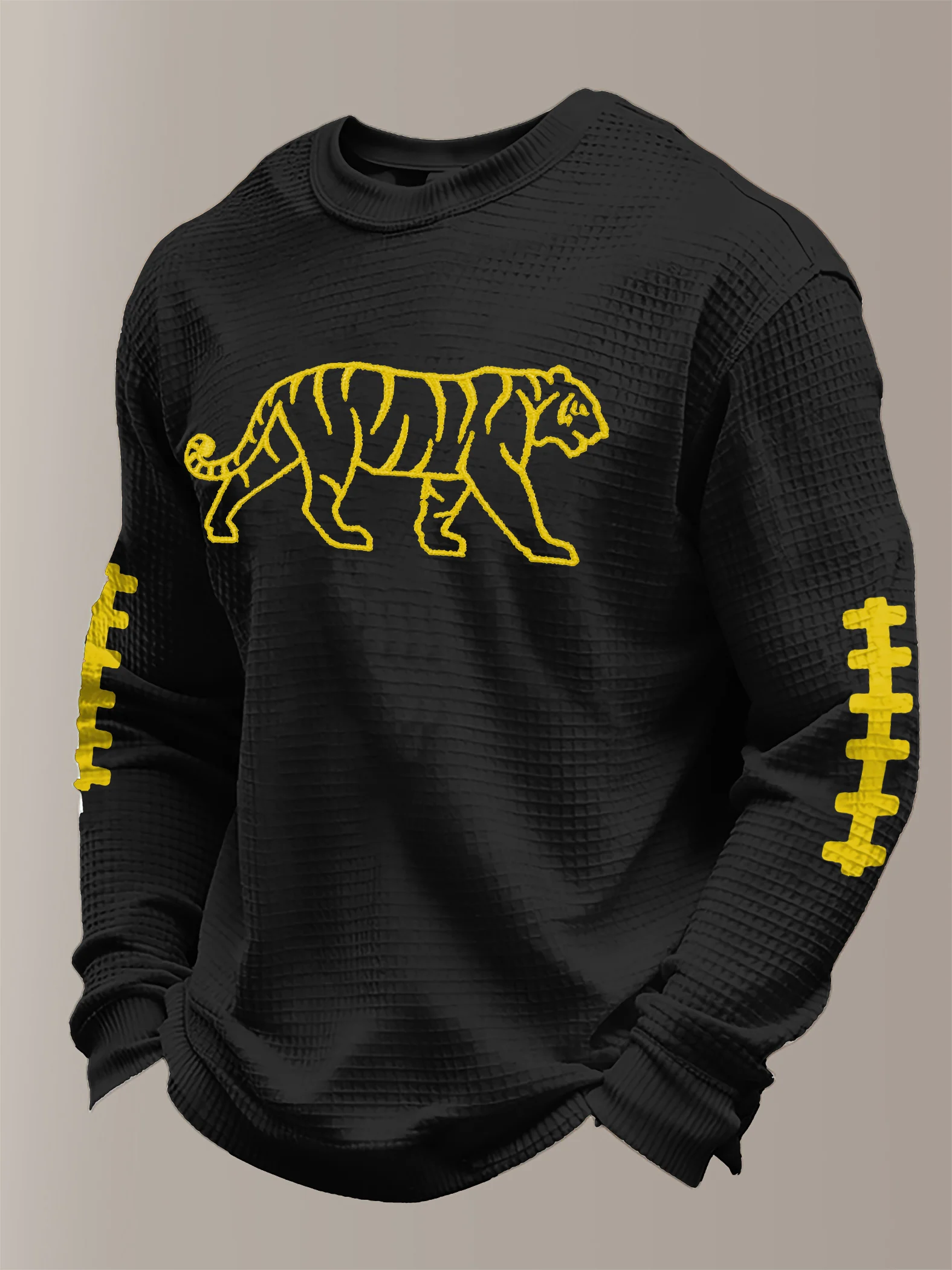 Men's rugby casual printed long-sleeved shirt