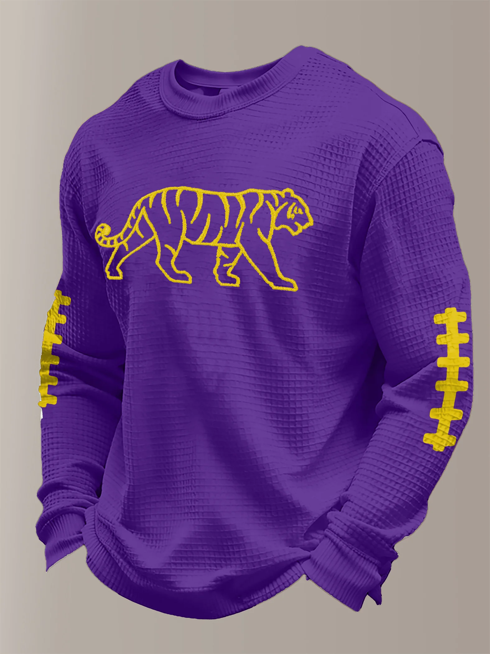 Men's rugby casual printed long-sleeved shirt