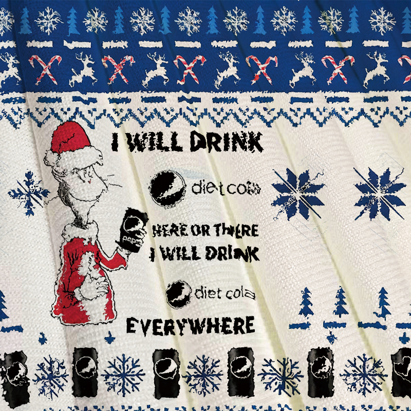 Cat Hat Will Drink Everywhere Christmas Ugly Sweatshirt