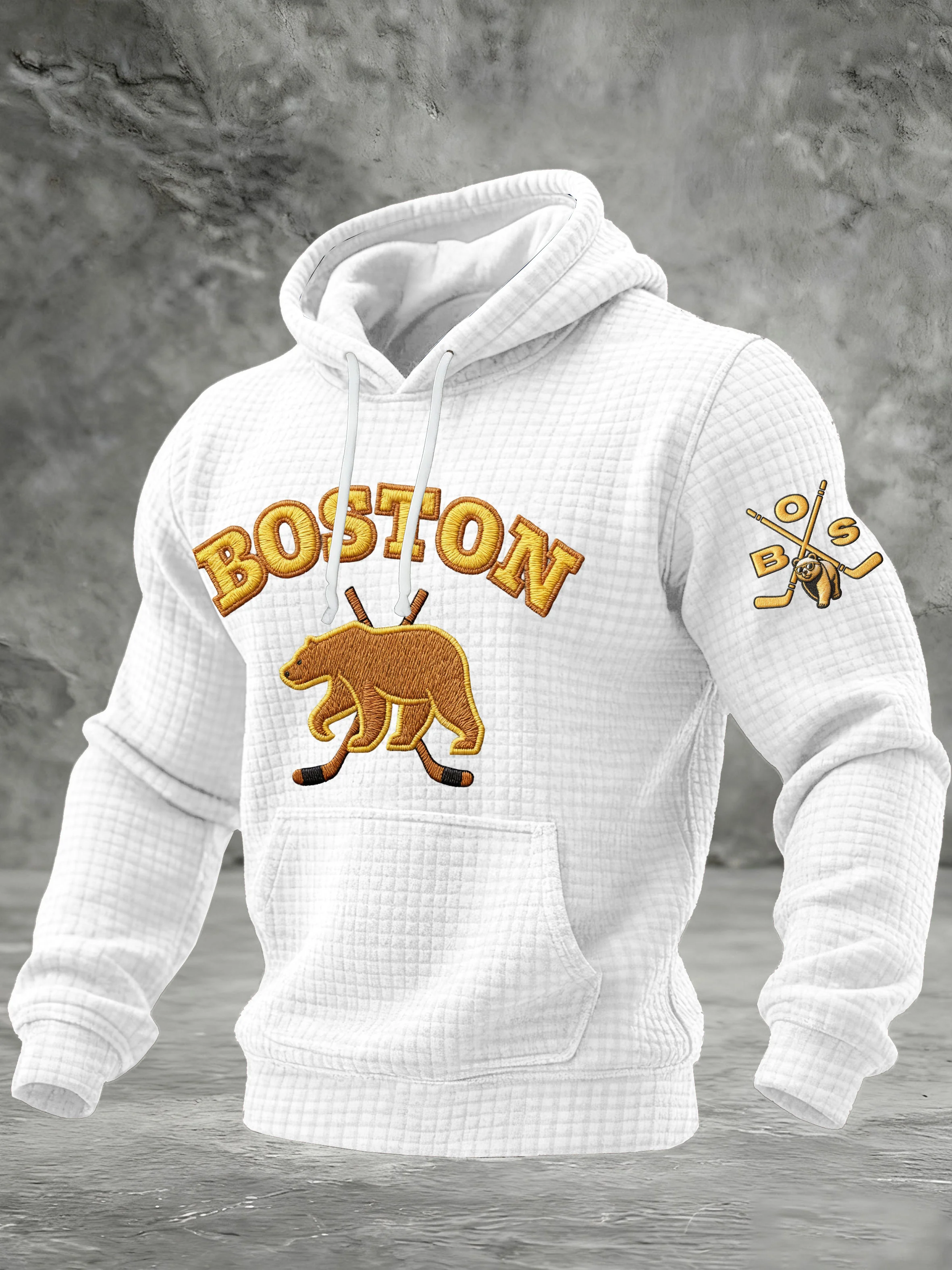 Men's Vintage Hockey Printed Casual Hoodie